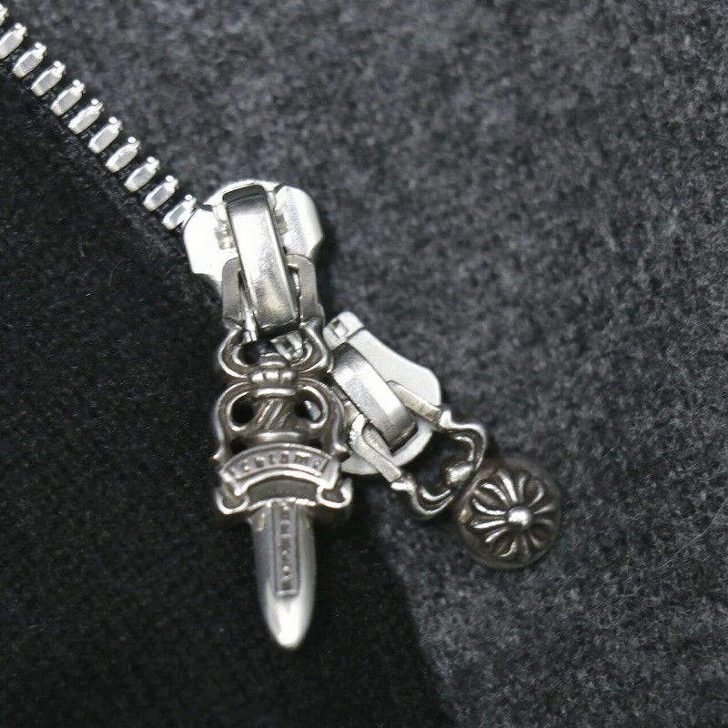 Chrome Hearts Collarless Cashmere Zipper Knit