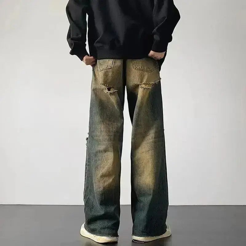 Japanese Brand Ripped jeans men loose hip-hop gangster handsome Size US 32 / EU 48 - 6 Thumbnail