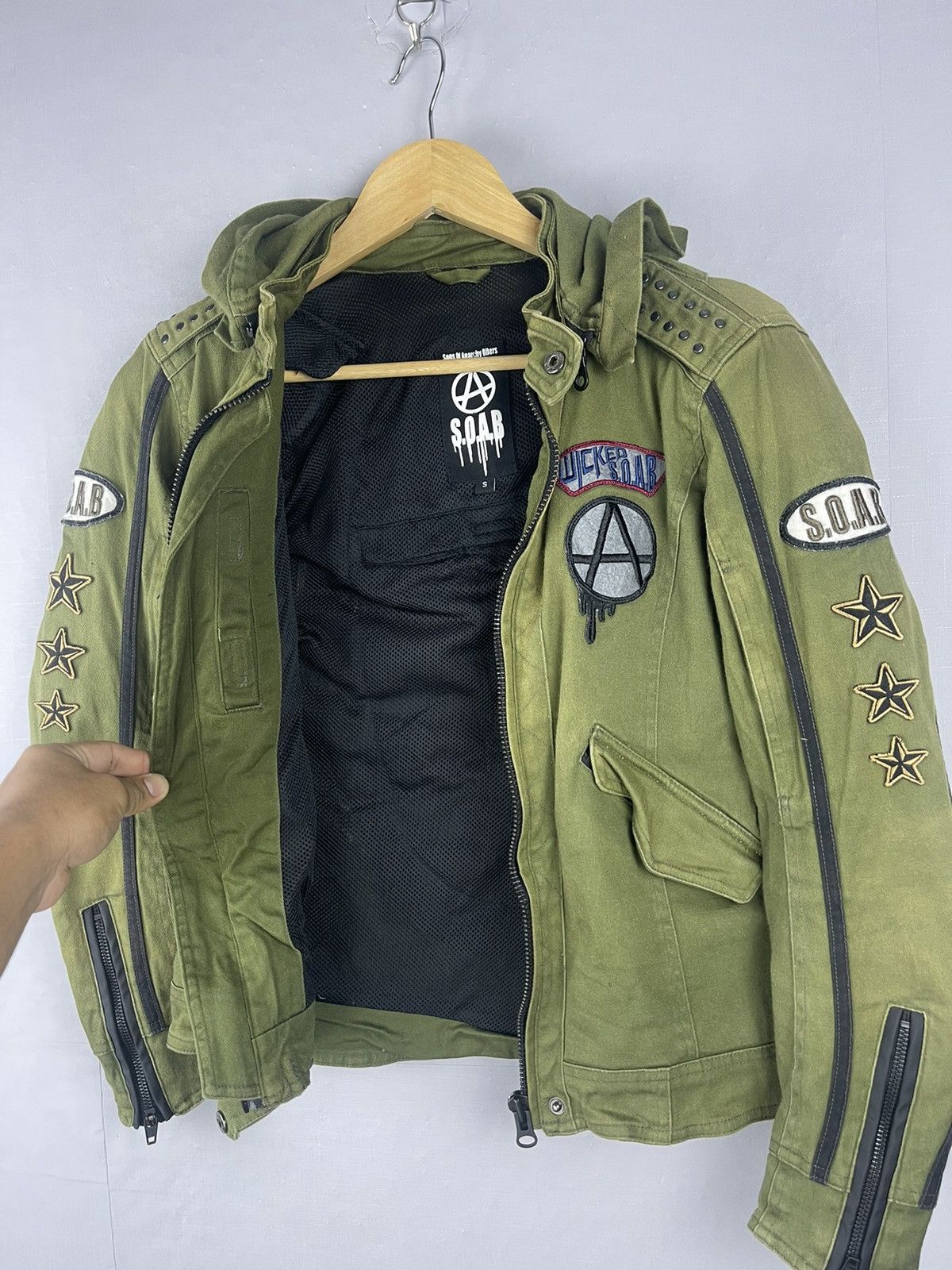 If Six Was Nine Vintage Sons Of Anarchy Bikers S.O.A.B Punk Rider Jacket Size US M / EU 48-50 / 2 - 11 Thumbnail