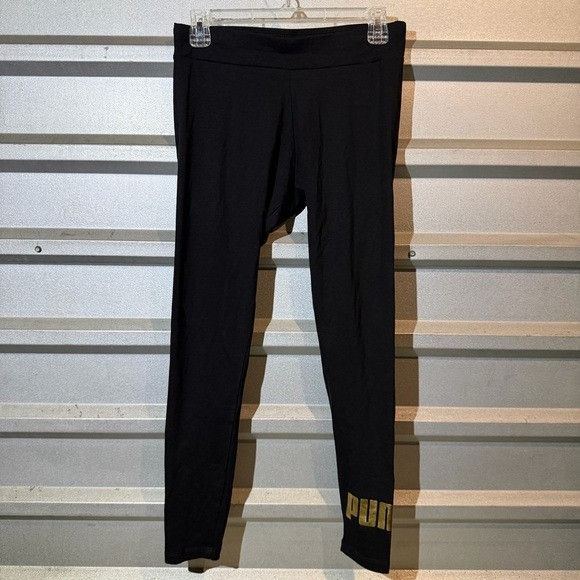 Puma PUMA Black and Gold Leggings Sz Medium M Size 26" / US 2 / IT 38 - 1 Thumbnail
