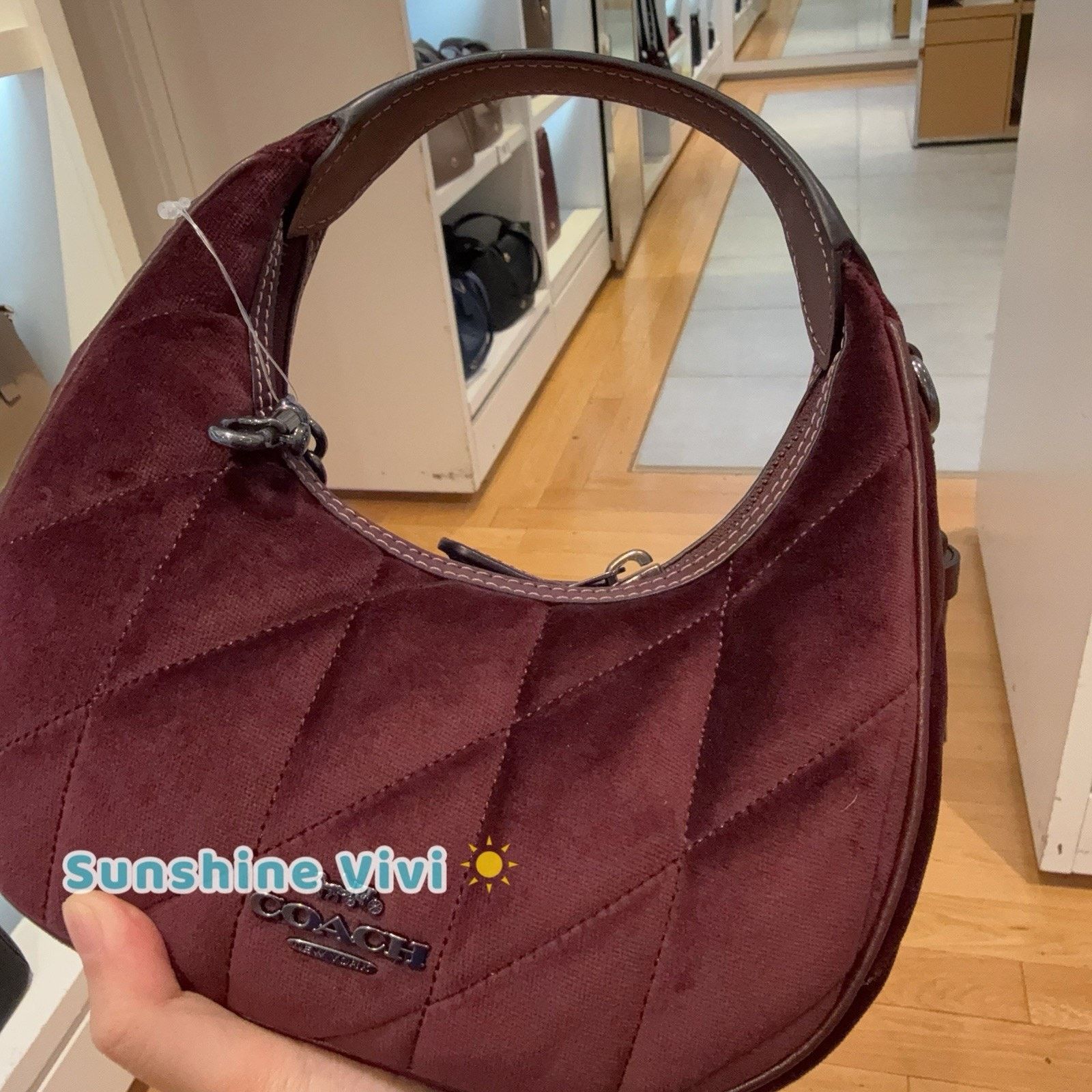 Coach NWT Coach Carmen Mini Crossbody Bag Quilting CCE61 Burgundy Size ONE SIZE - 3 Thumbnail