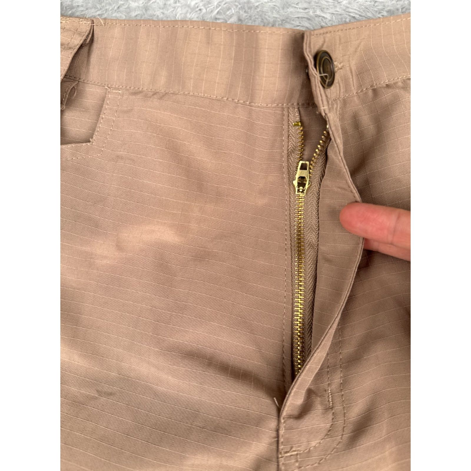 Vintage Tactical Pants Women Large Beige Cargo Rip-Stop Fabric Lightweight Poly 34x31 Size 36" / US 14 / IT 50 - 5 Thumbnail
