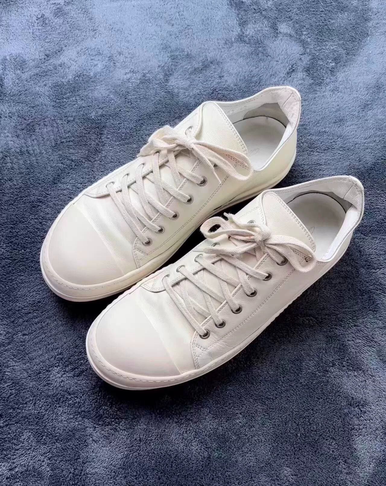 Rick Owens Rick Owens Leather White Lowtop Sneakers 42 Men Size US 9 / EU 42 - 1 Thumbnail