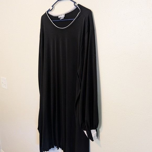 Other Vintage 2X Black Tunic Dress Lettuce Hem Artsy Goth Hallowee Size XXL / US 16-18 / IT 52-54 - 2 Thumbnail