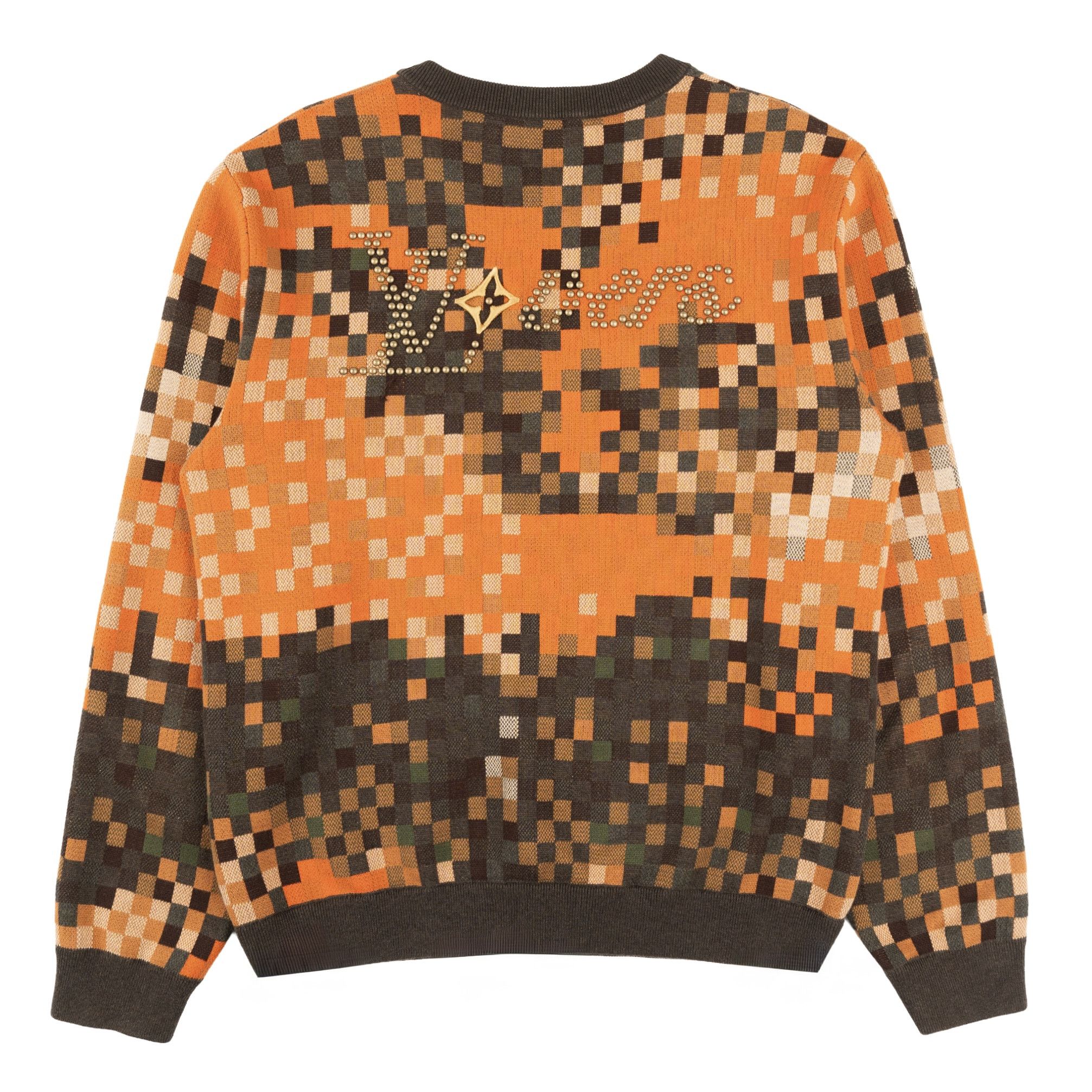 Louis Vuitton Studded LV Lovers Logo Crewneck Sweatshirt Orange Olive Gre Size US L / EU 52-54 / 3 - 1 Thumbnail