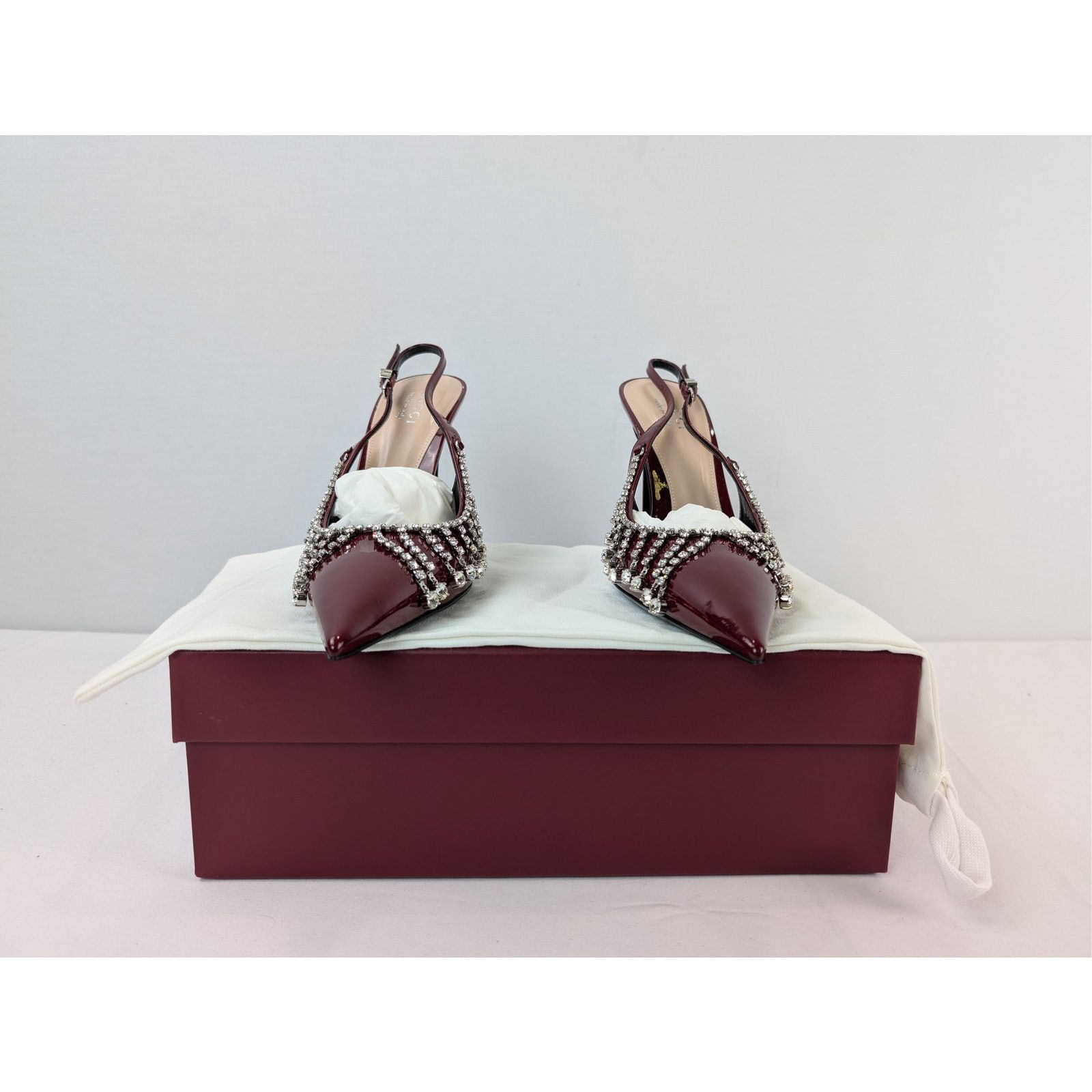 Gucci o1rshd1 Vernice crystal patent leather slingback pump Sandal Size US 9.5 / EU 42-43 - 18 Thumbnail