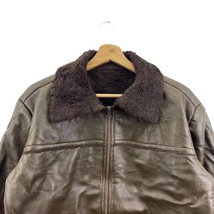 Vintage Vtg ROLLER GEAR CANADA Shearling Bomber Leather Jacket Size US M / EU 48-50 / 2 - 2 Thumbnail