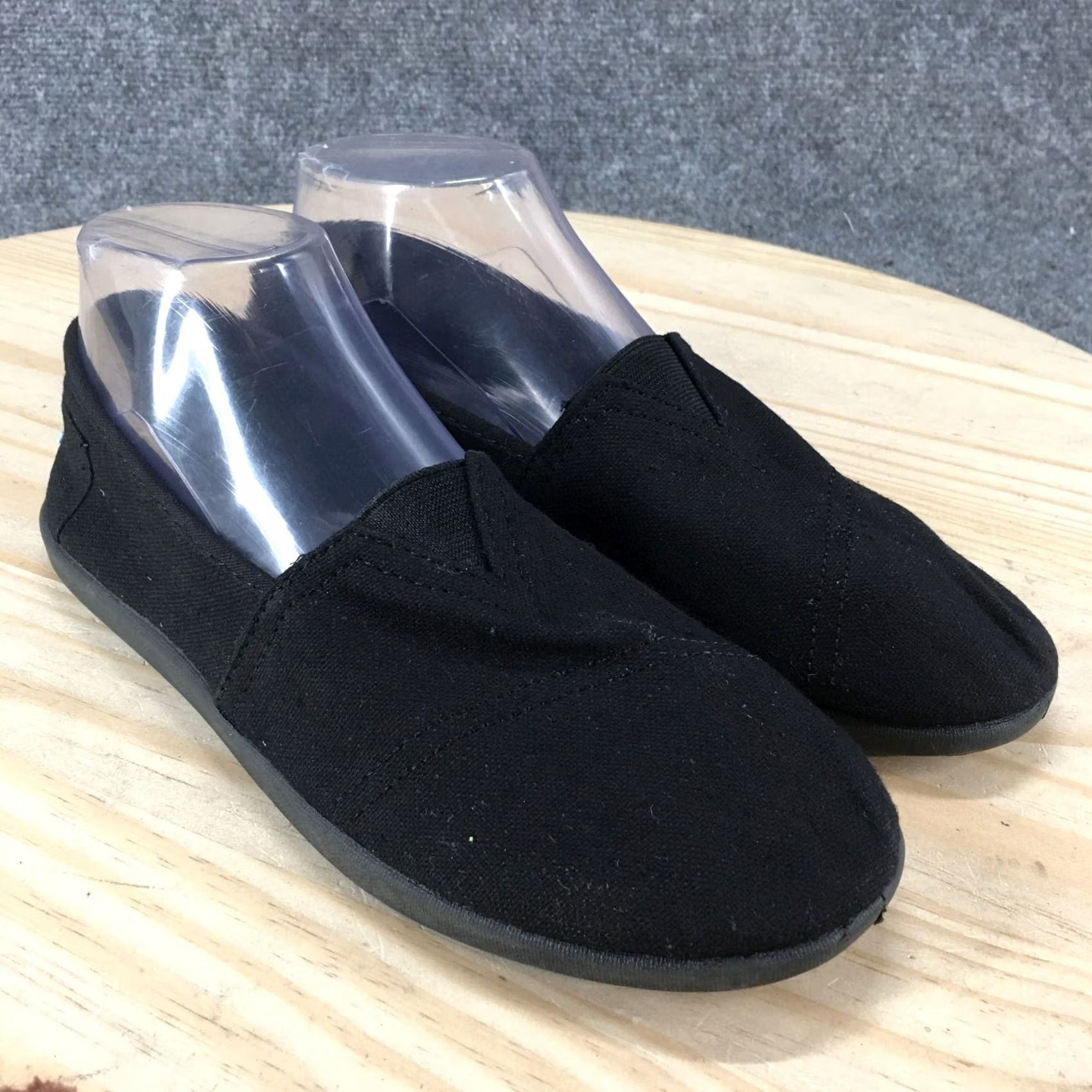 Toms TOMS Shoes Womens 9.5 Mens 8 Slip On Black Canvas Casual Comfort Low Top Flats - Casual Shoes - Black Canvas Slip-On - Womens Mens - TOMS Size L / US 10 / IT 46 - 3 Thumbnail