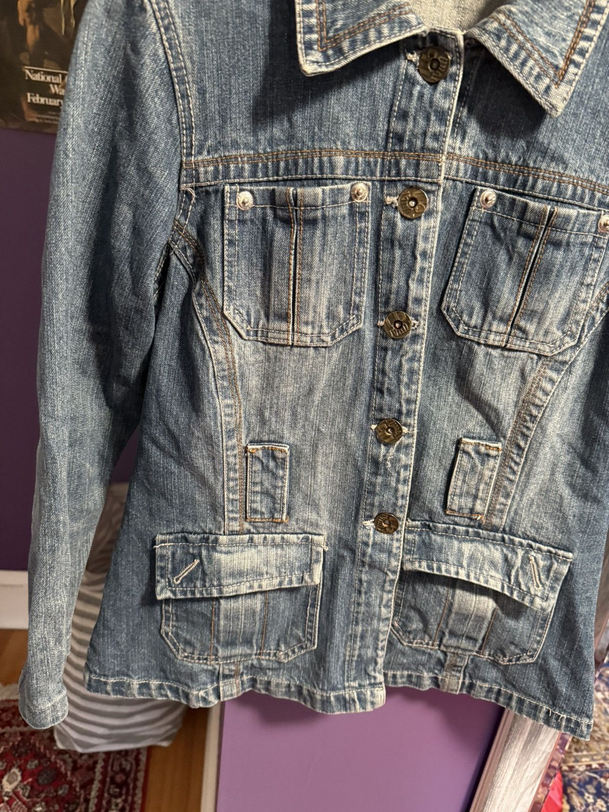 Japanese Brand Bondage Jean Jacket Multi Pocket Detailed Rare Light Wash Size M / US 6-8 / IT 42-44 - 2 Thumbnail