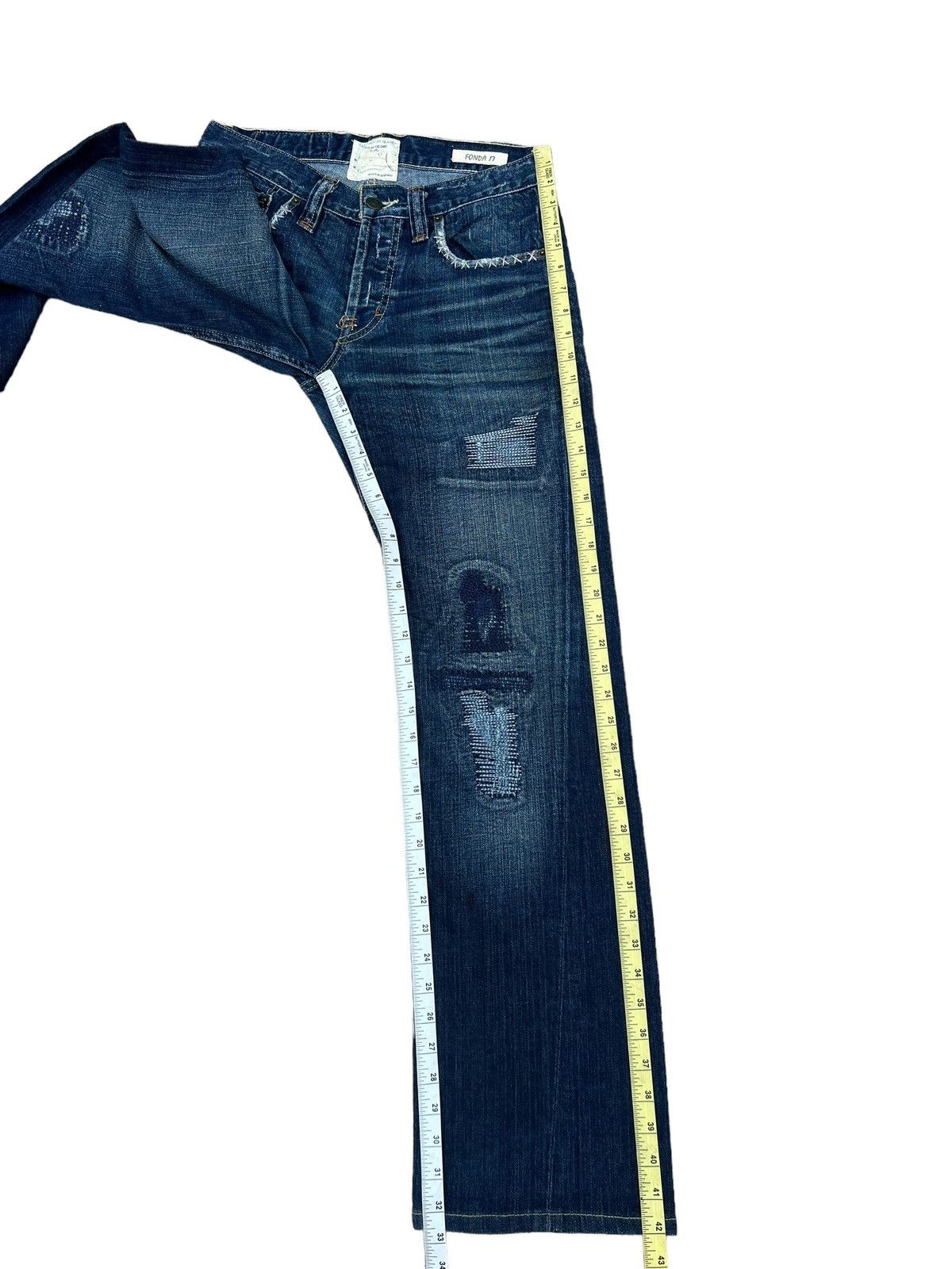Jimmy Taverniti Taverniti Fonda 17 Distressed Denim Jeans Size US 30 / EU 46 - 5 Thumbnail