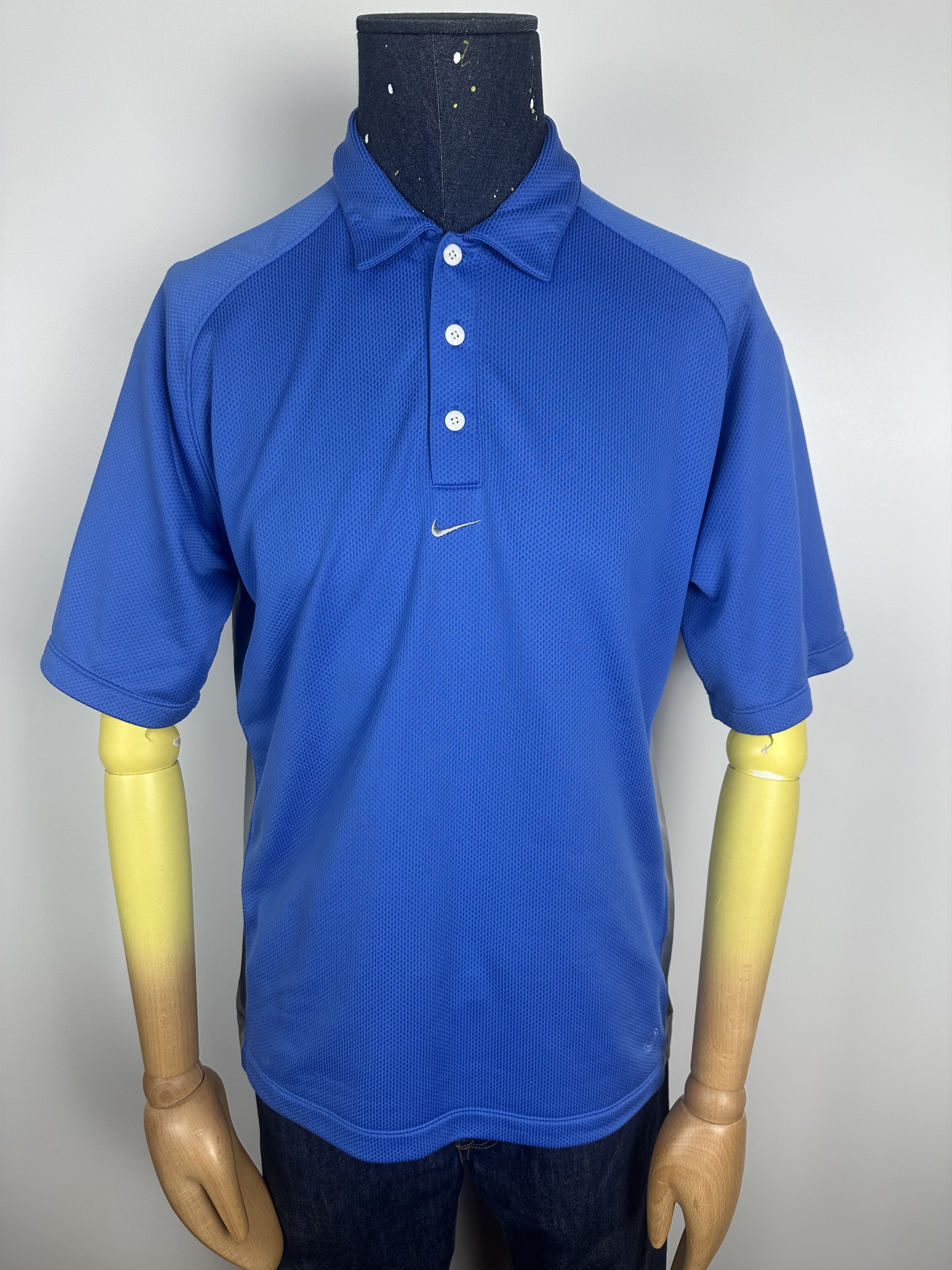 Nike × Vintage Vintage Nike Performance Knitted Polo Logo Blue Size L Size US L / EU 52-54 / 3 - 2 Thumbnail