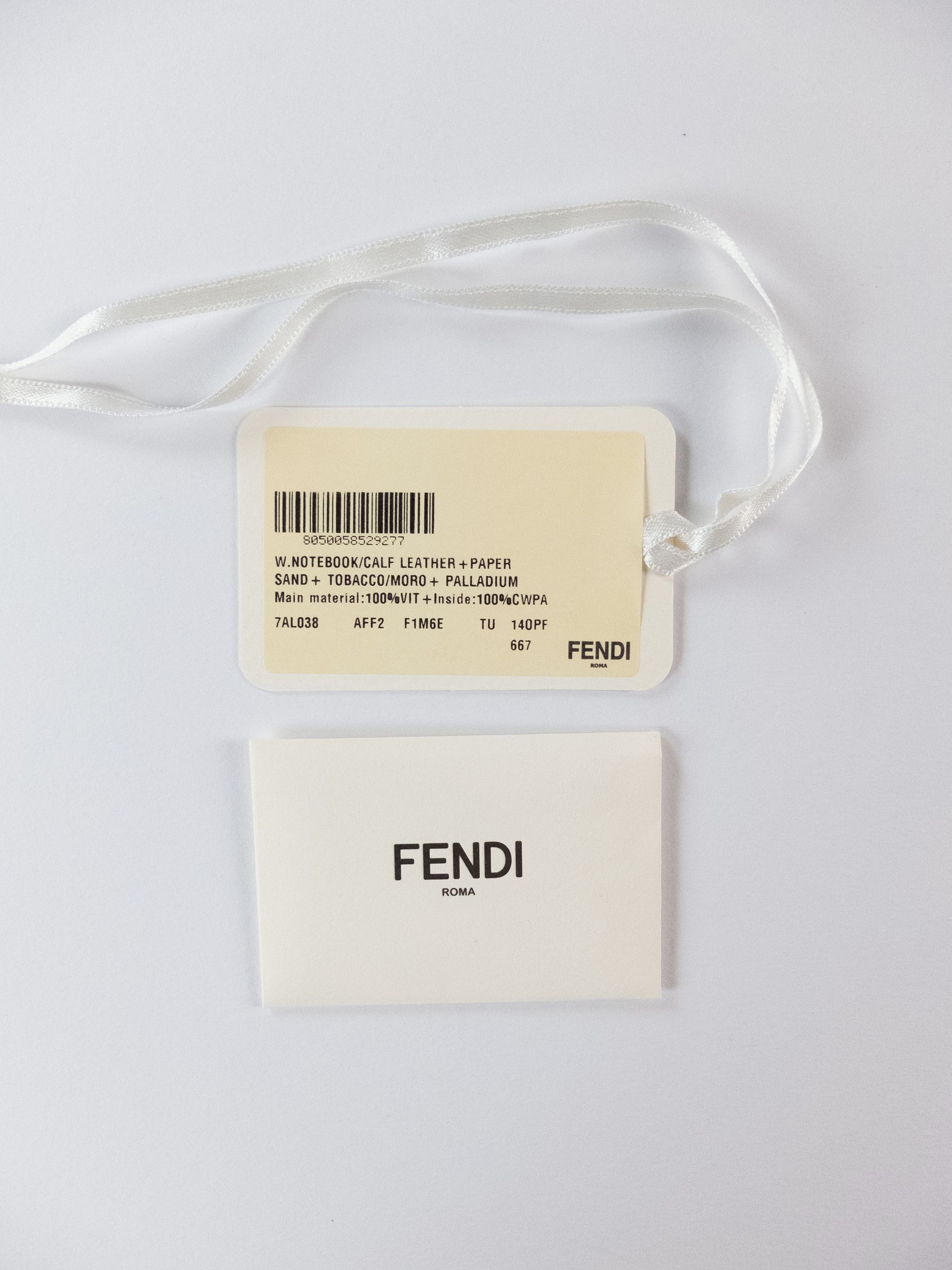 Fendi FENDI beige leather refillable notebook with metal FF logo Size ONE SIZE - 9 Thumbnail