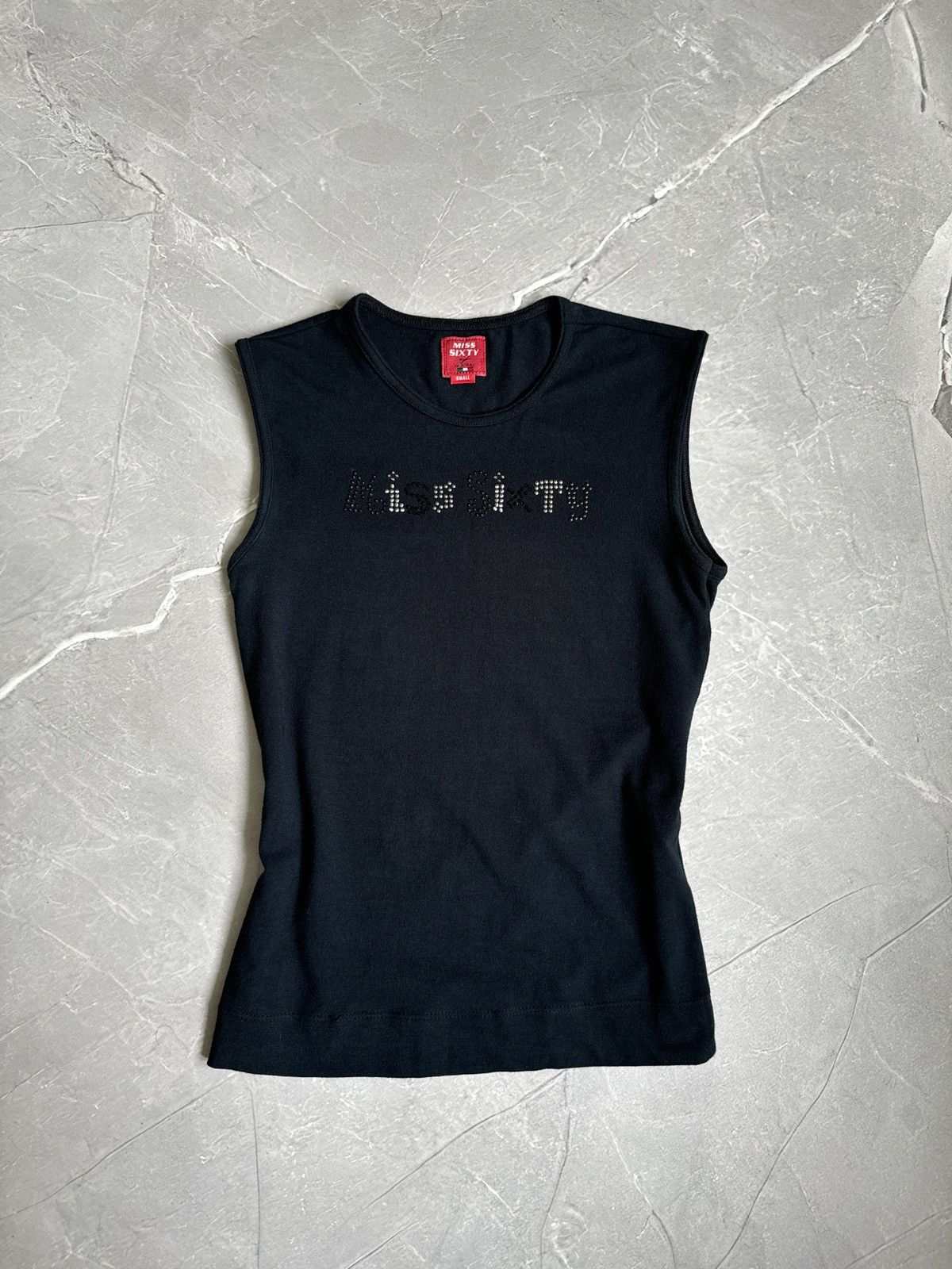 Miss Sixty Vintage Miss Sixty Studded Rhinestones Logo Crop Top Y2K Size S / US 4 / IT 40 - 2 Thumbnail