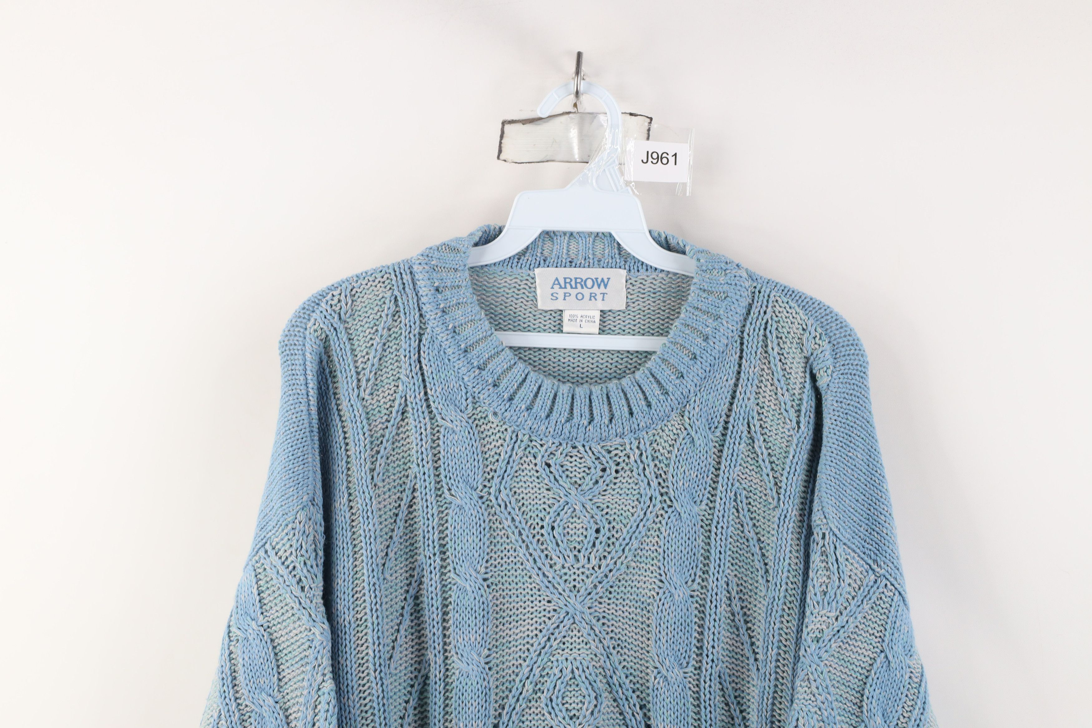 Vintage Vintage 70s Streetwear Cable Knit Fisherman Crewneck Sweater Size US L / EU 52-54 / 3 - 2 Thumbnail