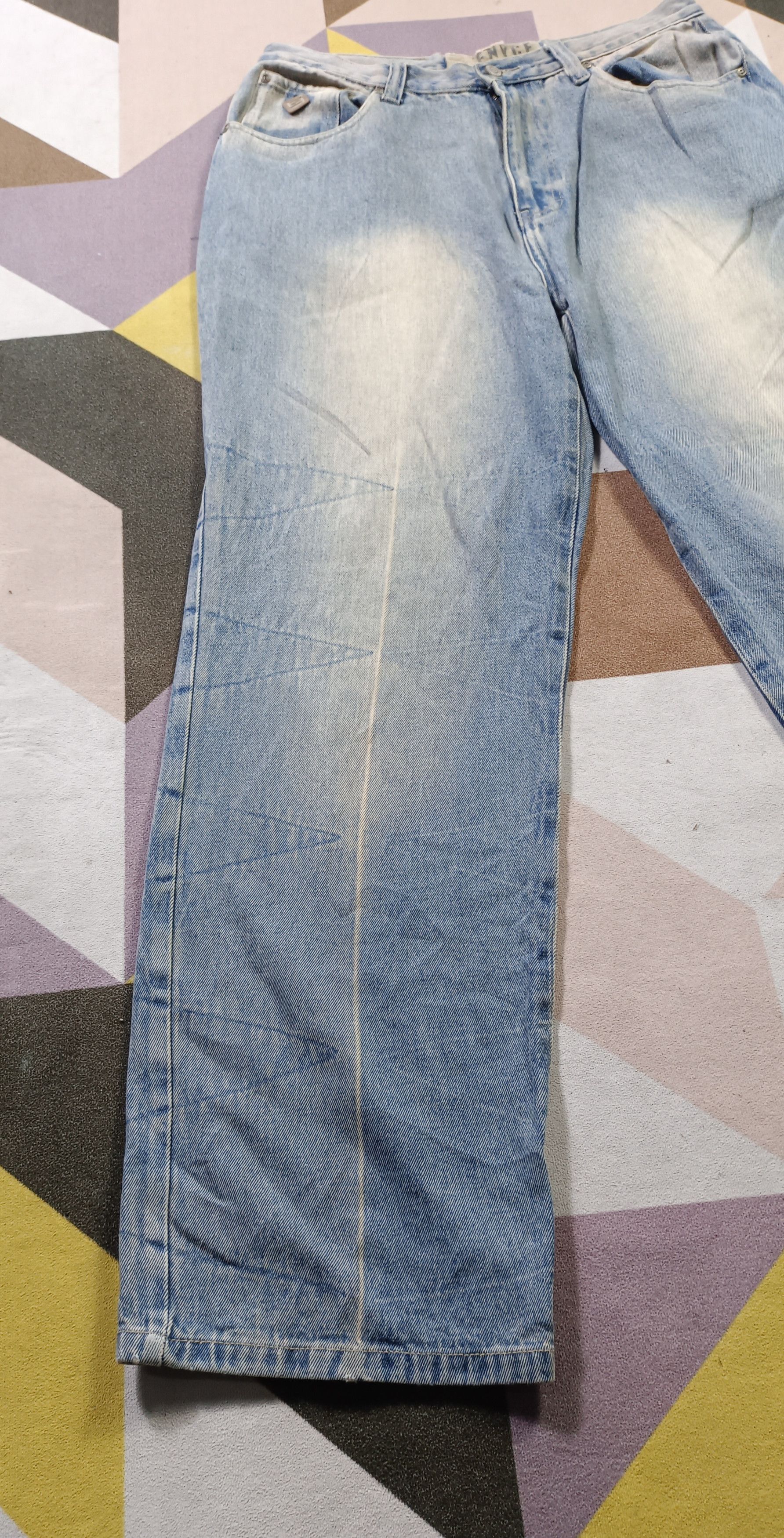Vintage💥 ENYCE Crazy Baggy Denim Distressed jeans