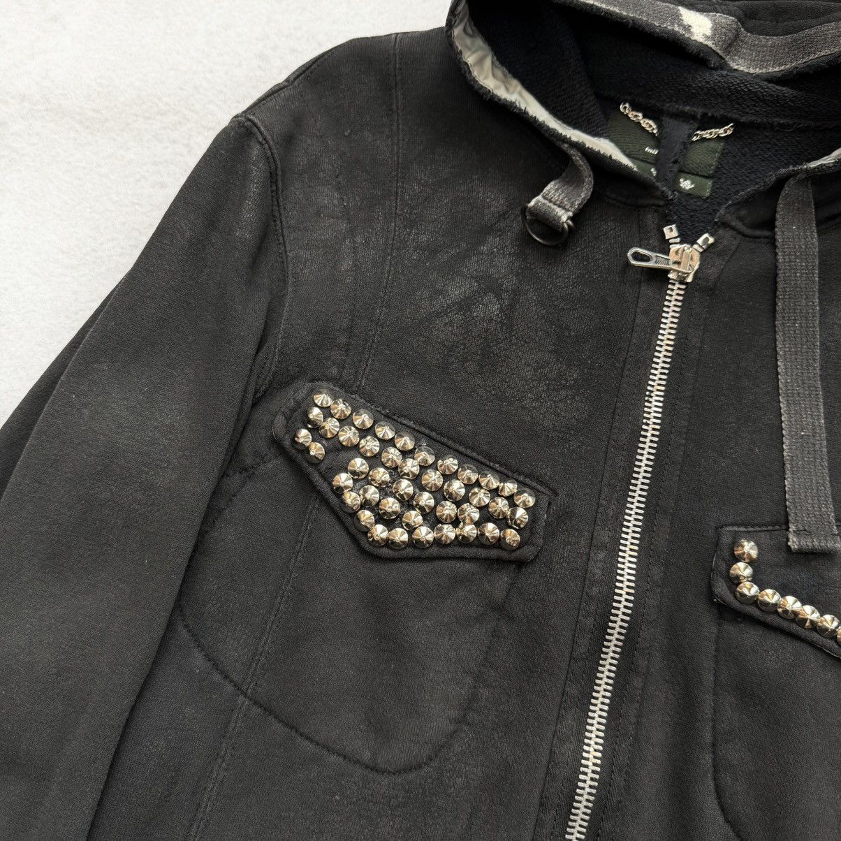 Other 2000s maktig (by Maktig Rafinato) Waxed Studded Zip Hoodie Size US M / EU 48-50 / 2 - 5 Thumbnail