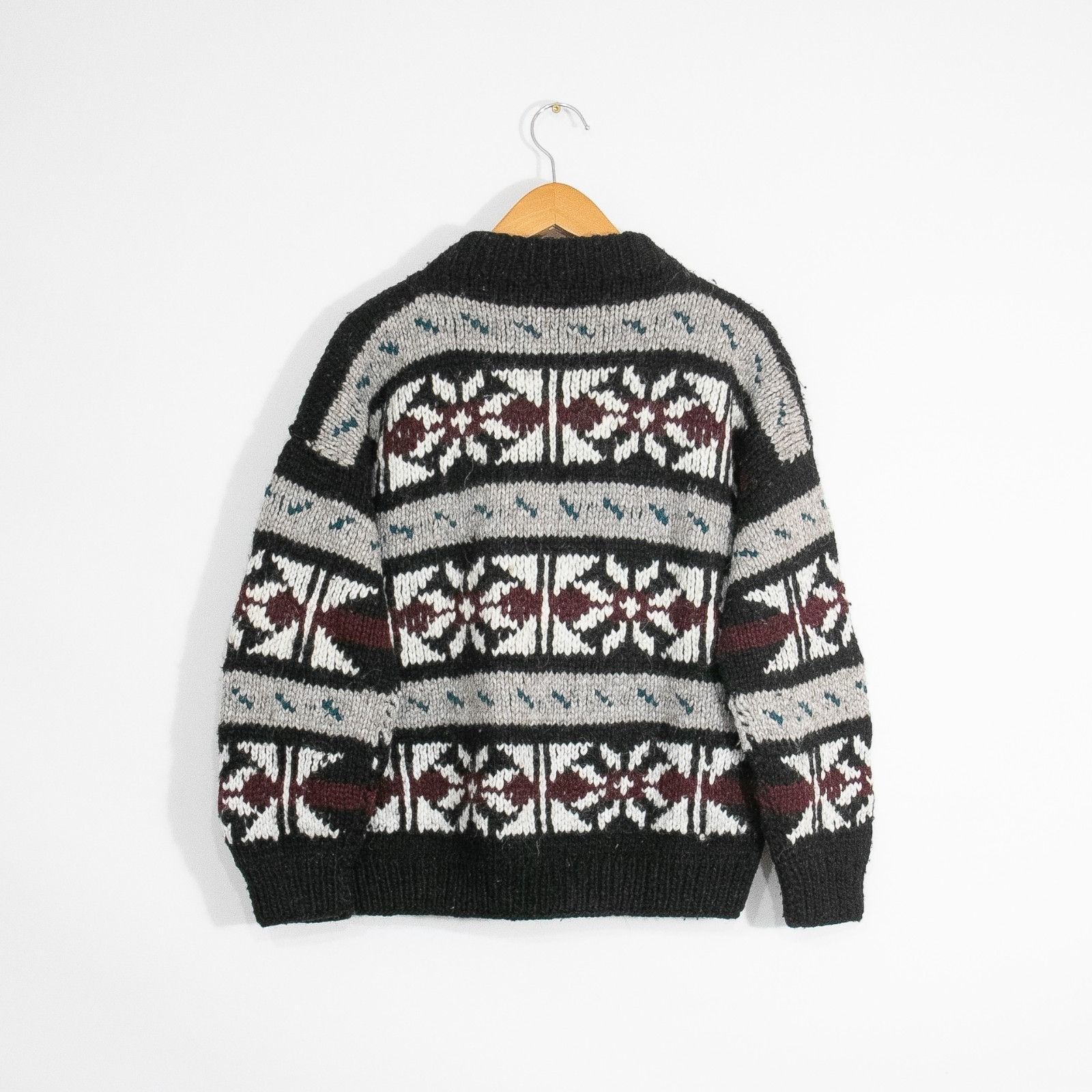 Vintage Vintage Fair Isle Chunky Knit Wool Sweater Medium Mock Neck Size US M / EU 48-50 / 2 - 6 Thumbnail