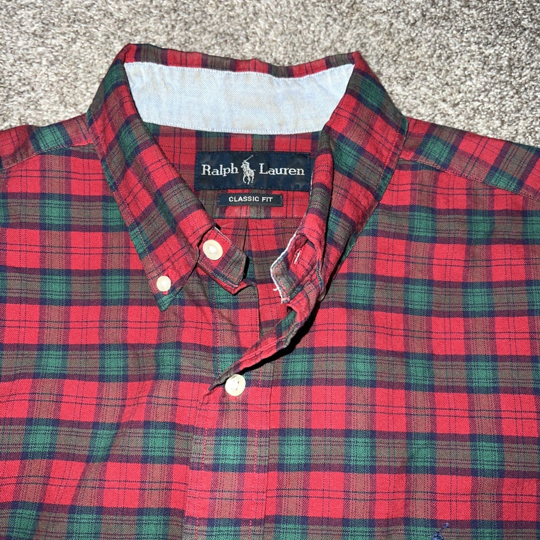 Polo Ralph Lauren VINTAGE Polo Ralph Lauren Shirt Plaid Red Button-Up Long Sleeve Mens Size L Size US L / EU 52-54 / 3 - 2 Thumbnail