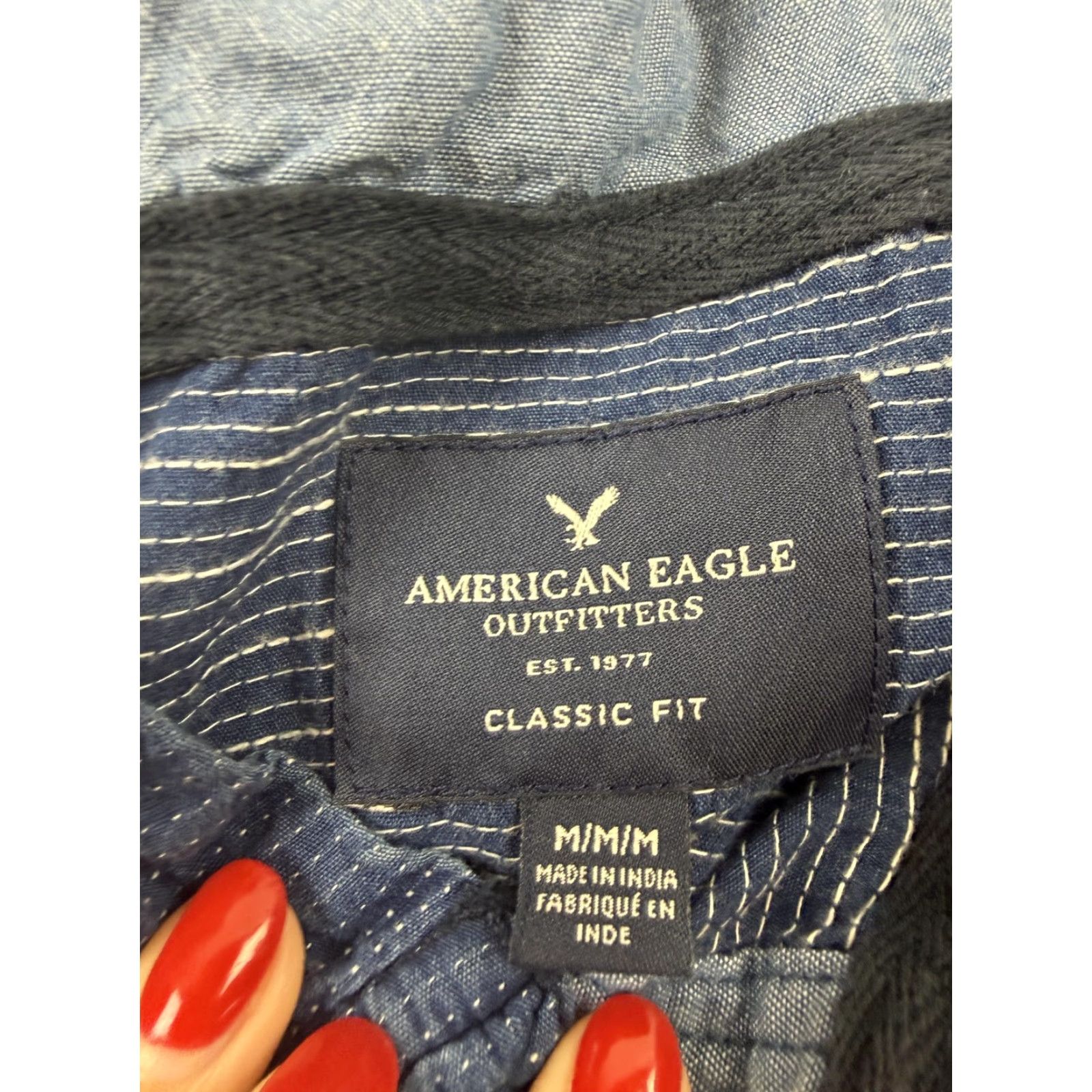 American Eagle Outfitters American Eagle Outfitters Jacket Mens M Blue Hooded Anorak Pullover Striped Lightweight Casual Spring Size US M / EU 48-50 / 2 - 6 Thumbnail