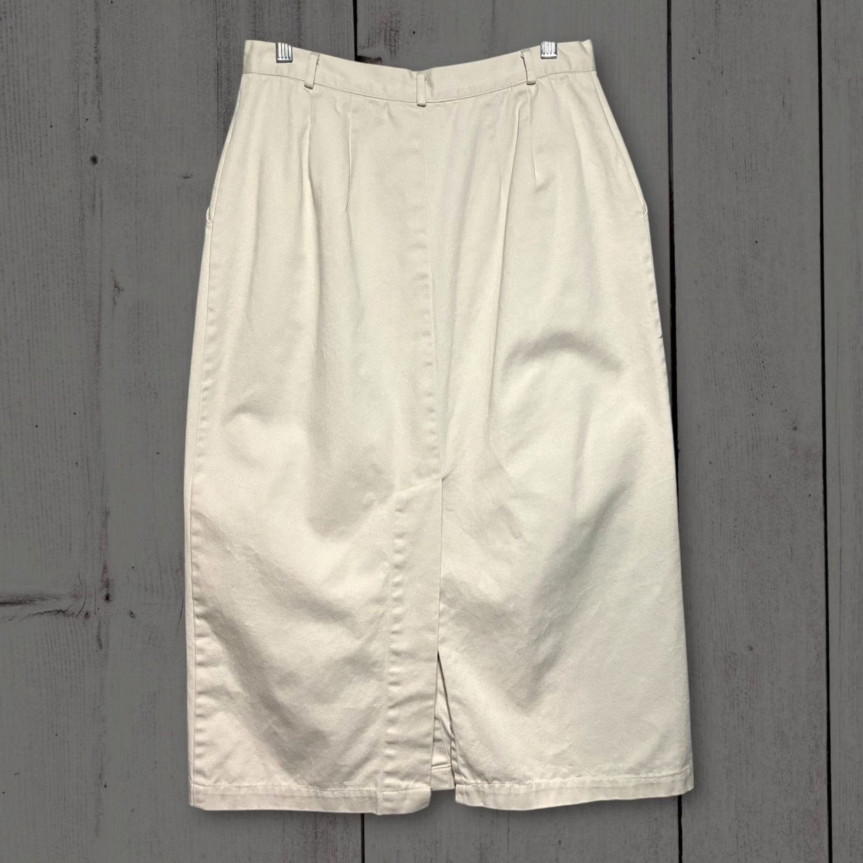 Brooks Brothers VTG Brooks Brothers Khaki Button Front Midi Skirt Womens 12 USA Size 34" / US 12 / IT 48 - 2 Thumbnail
