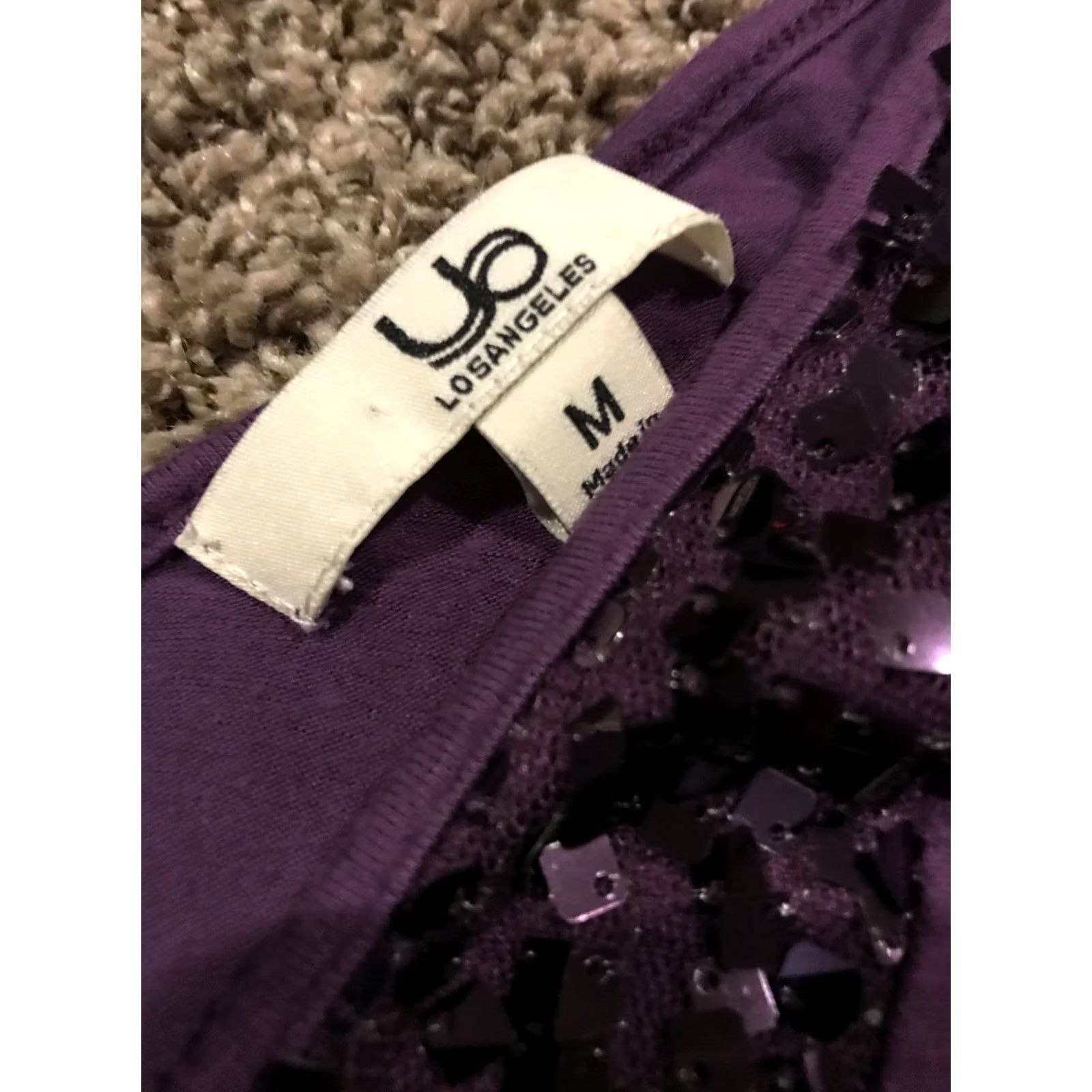 MISA Los Angeles ya los angeles Blouse Womens M Purple Sleeveless Shirt Stretch A41 Size M / US 6-8 / IT 42-44 - 2 Thumbnail