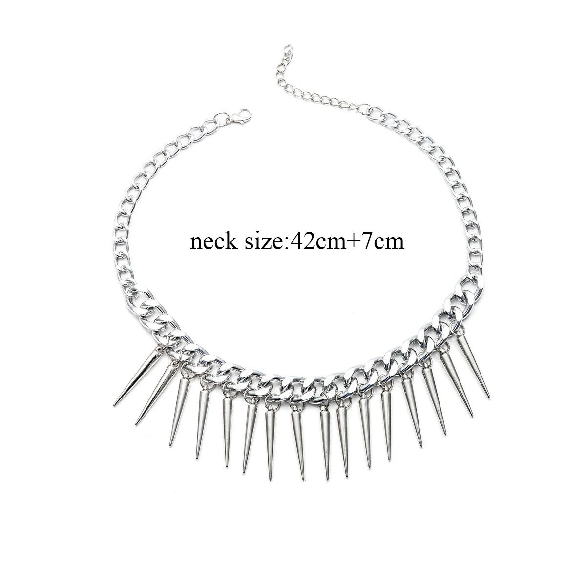 Jewelry Spikes Charm Metal Chain Necklace Size ONE SIZE - 2 Thumbnail