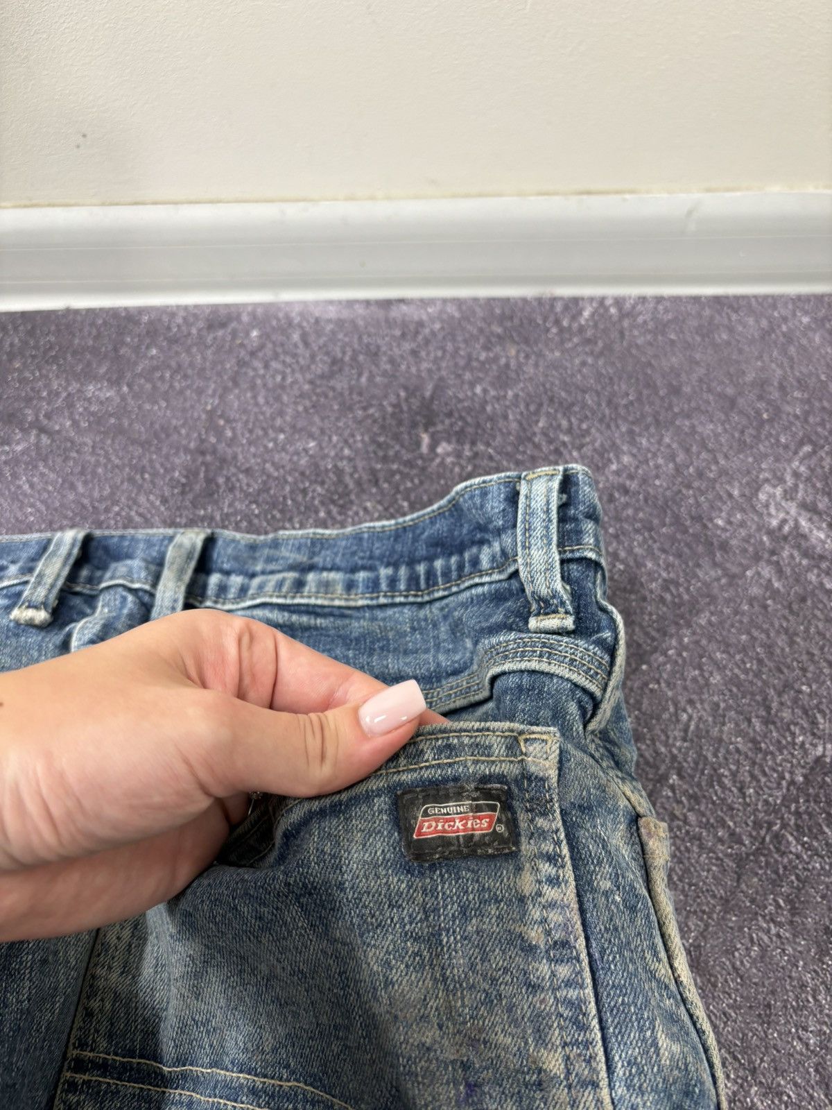 Dickies Vintage Dickies Y2K Distressed Faded Work Denim Baggy Jeans Size US 34 / EU 50 - 9 Thumbnail
