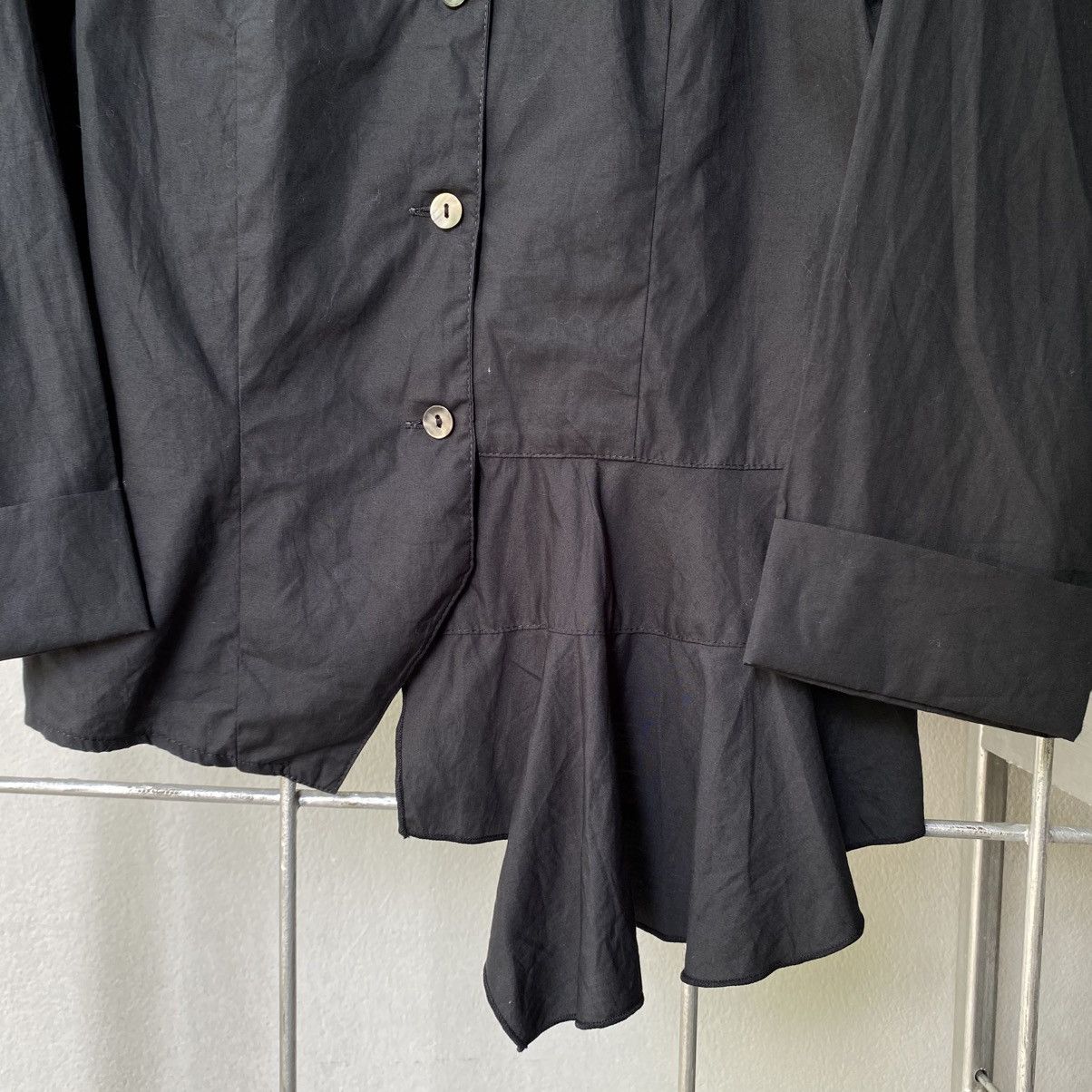 Japanese Brand × Seditionaries PEACE NOW Y2K Punk Fitted Black Ruffle Trim Blouse Size M / US 6-8 / IT 42-44 - 10 Thumbnail