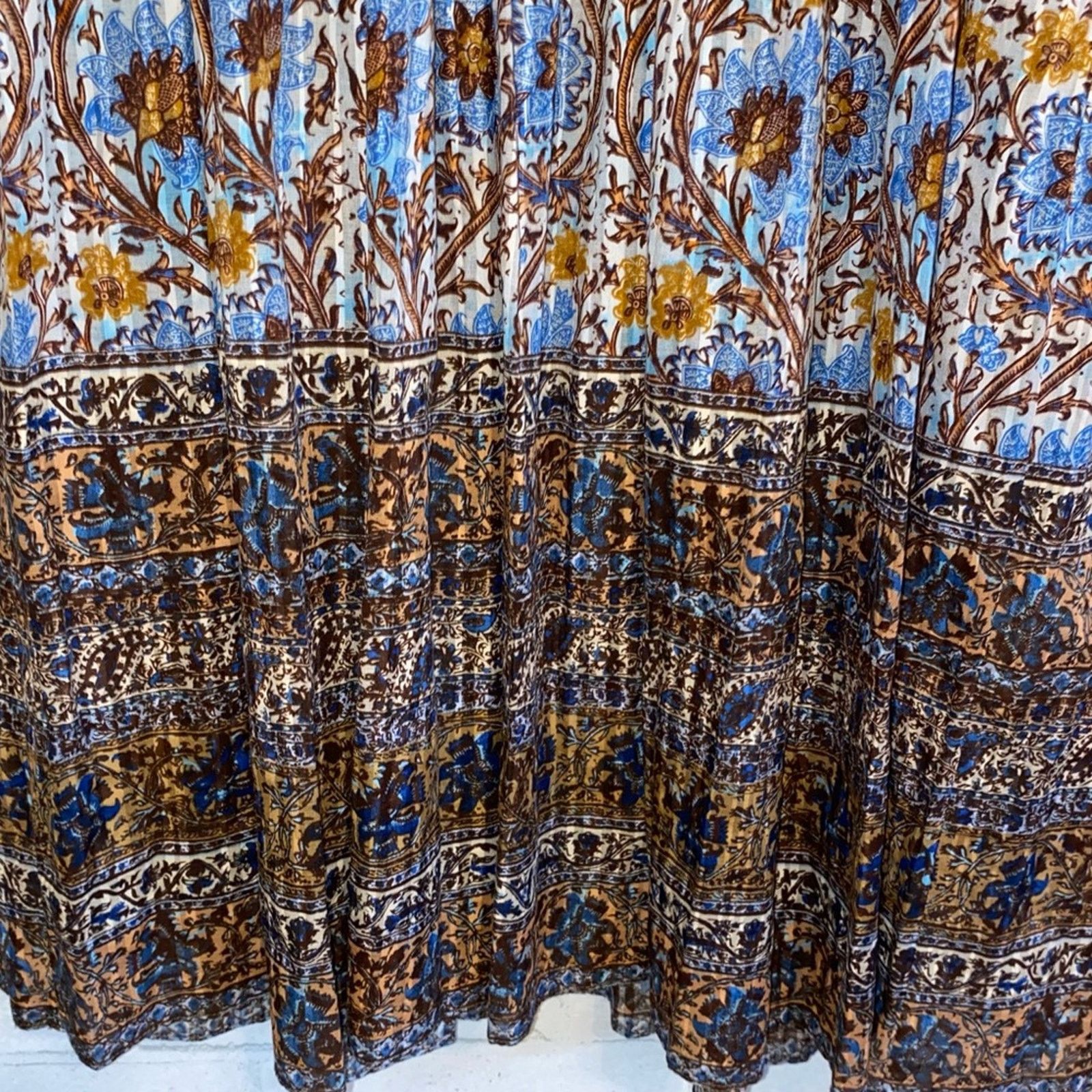 Ulla Johnson ULLA JOHNSON $490 Ilana Dress Caspia Blue Brown Womens 0 Size XS / US 0-2 / IT 36-38 - 14 Thumbnail