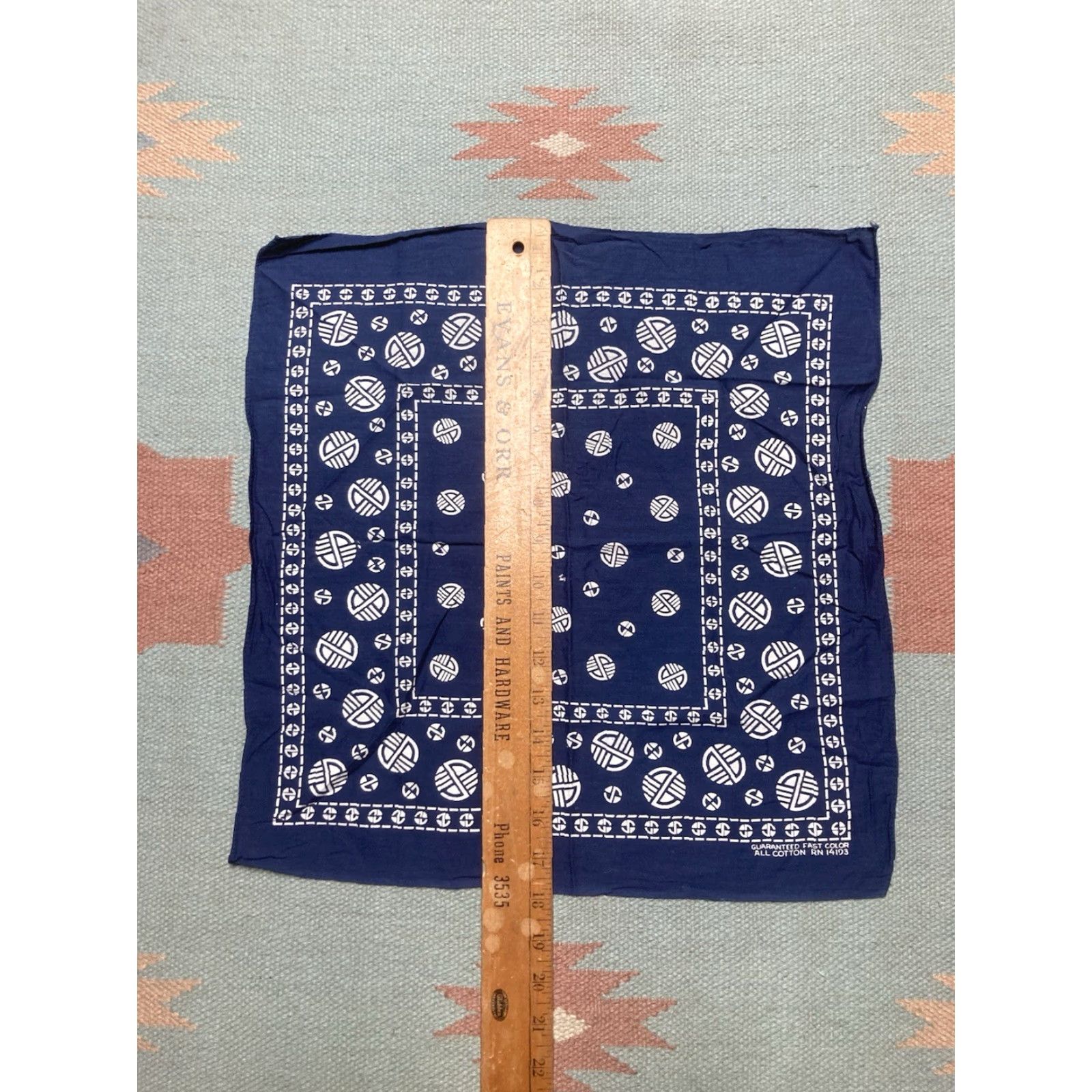 Vintage VINTAGE bandana handkerchief blue indigo selvedge cowboy workwear Size ONE SIZE - 5 Thumbnail