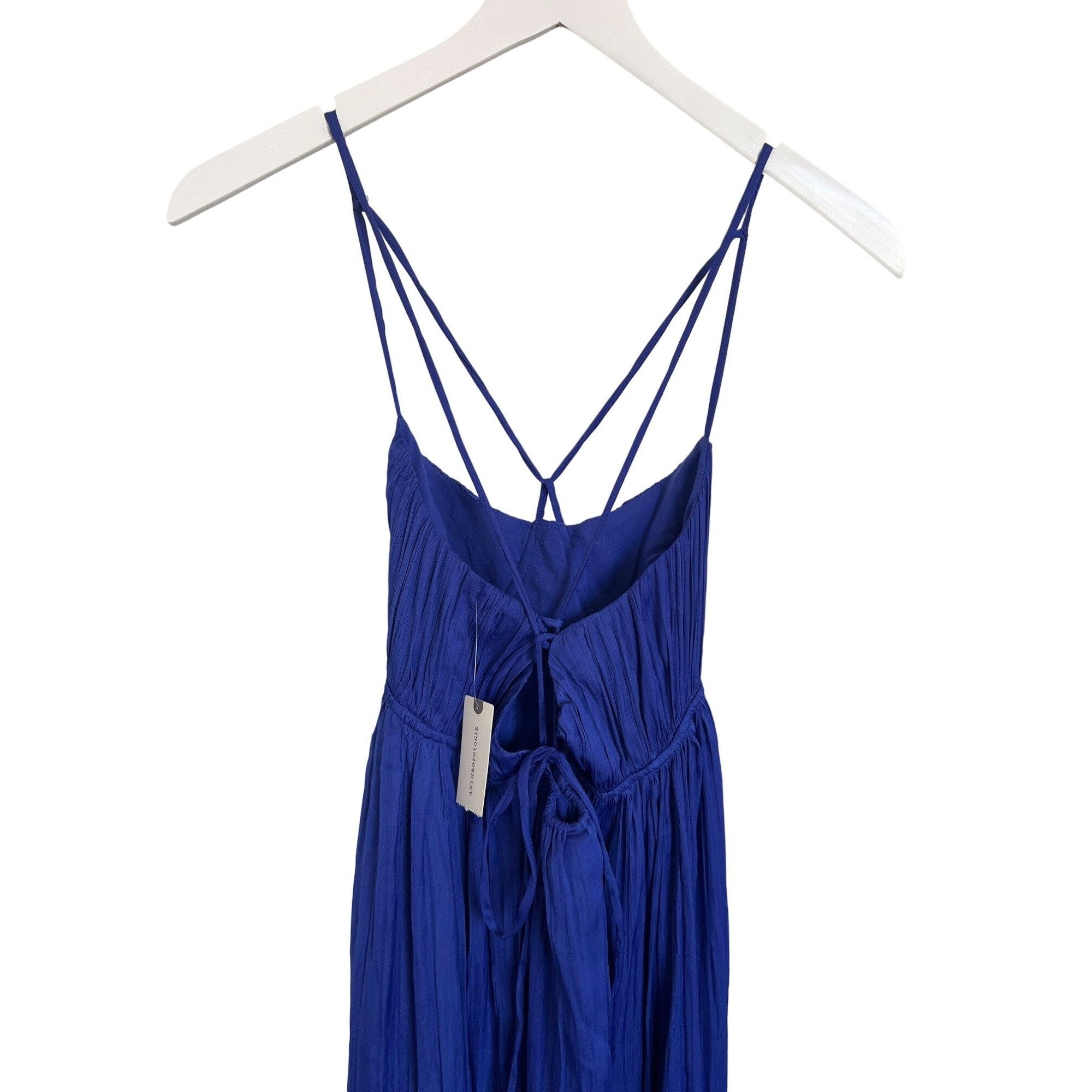 Anthropologie Anthropologie Blue Strappy Halter Slit Maxi Dress Size XXS / US 00 / IT 34 - 7 Thumbnail