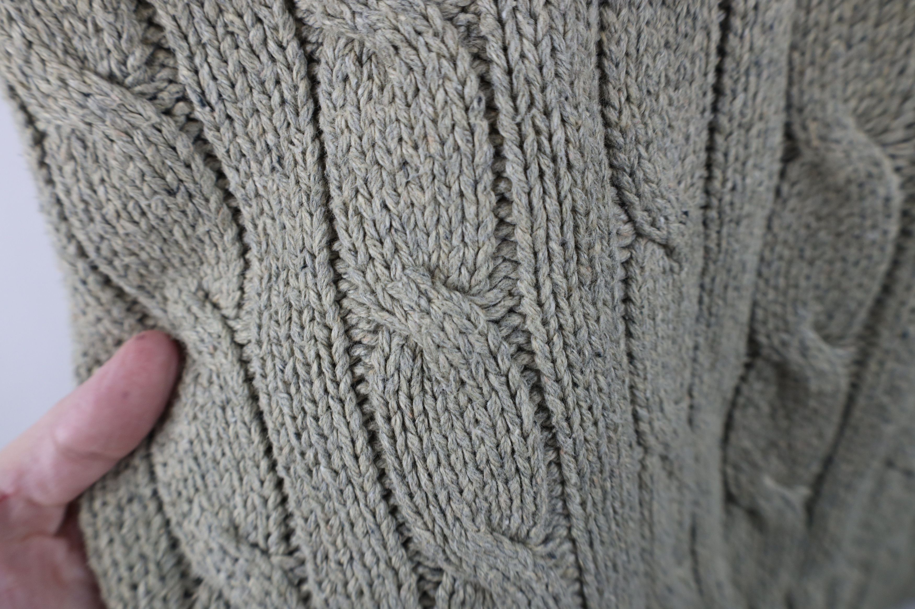 Polo Ralph Lauren Vintage 90s Ralph Lauren Cable Knit Crewneck Sweater Green Size US XL / EU 56 / 4 - 6 Thumbnail