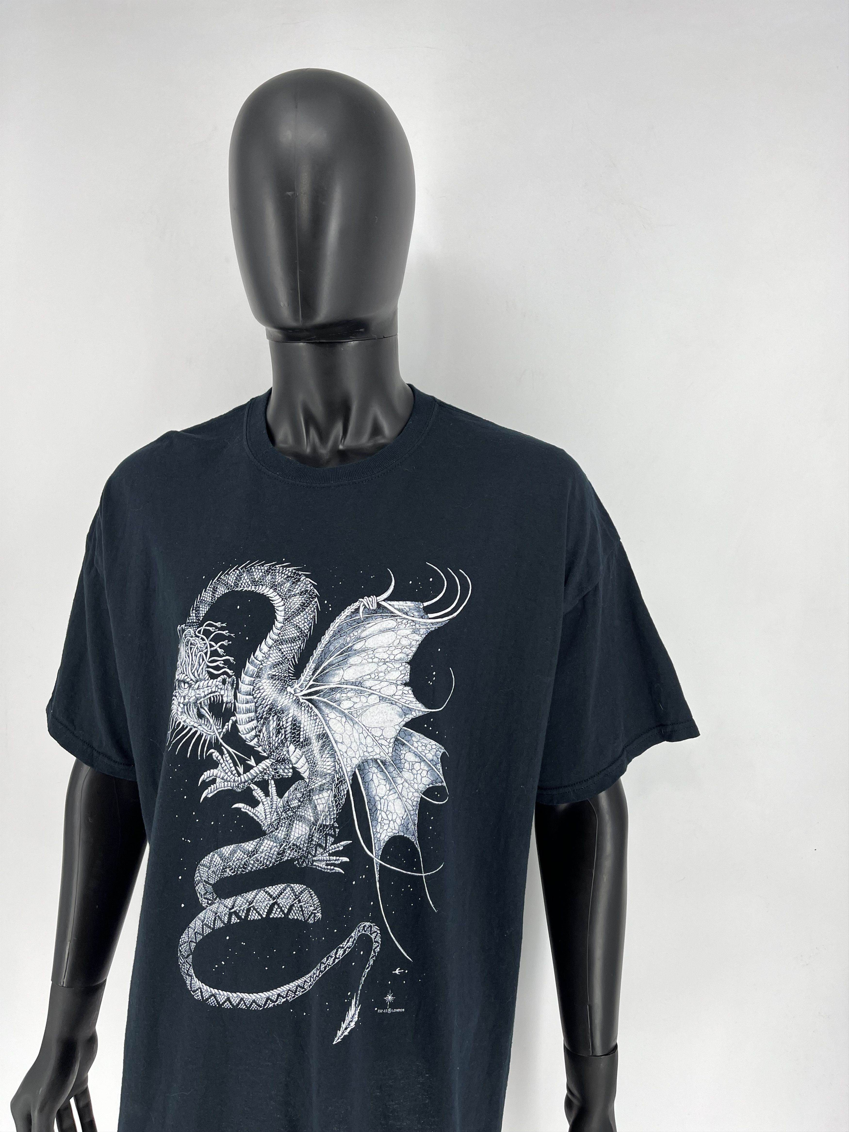 Vintage Vintage Y2k Washed AvantGarde Tribal Tee Dragon Streetwear Size US XXL / EU 58 / 5 - 4 Thumbnail