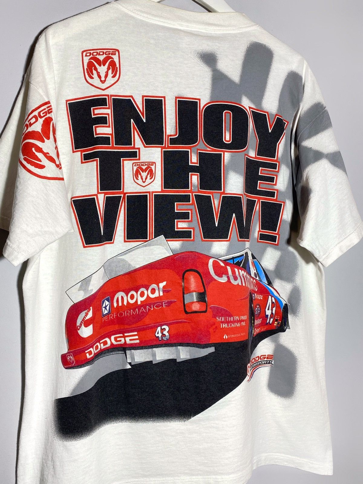 NASCAR 🔥 Y2K DODGE RAM NASCAR RACING TEE OVERPRINT USA MADE Size US XL / EU 56 / 4 - 14 Thumbnail