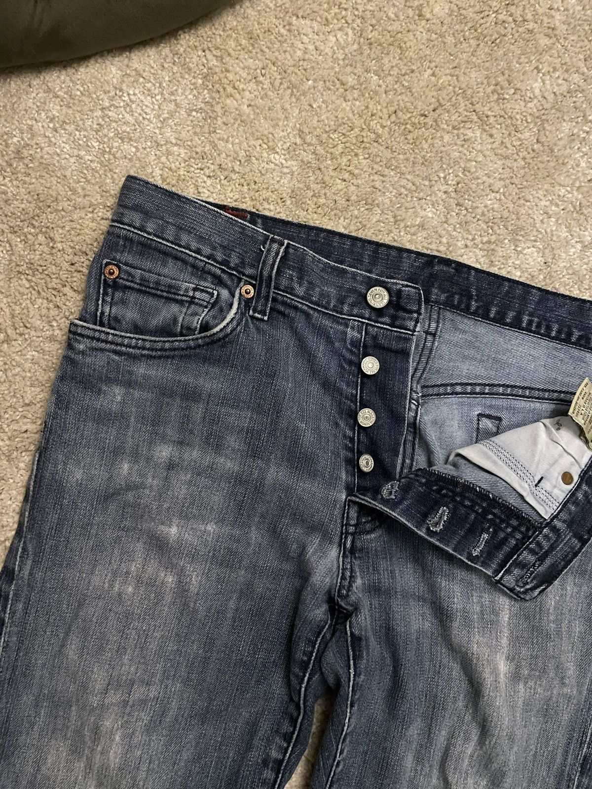 7 For All Mankind Distressed Bootcut Low Rise Denim Size US 34 / EU 50 - 3 Thumbnail