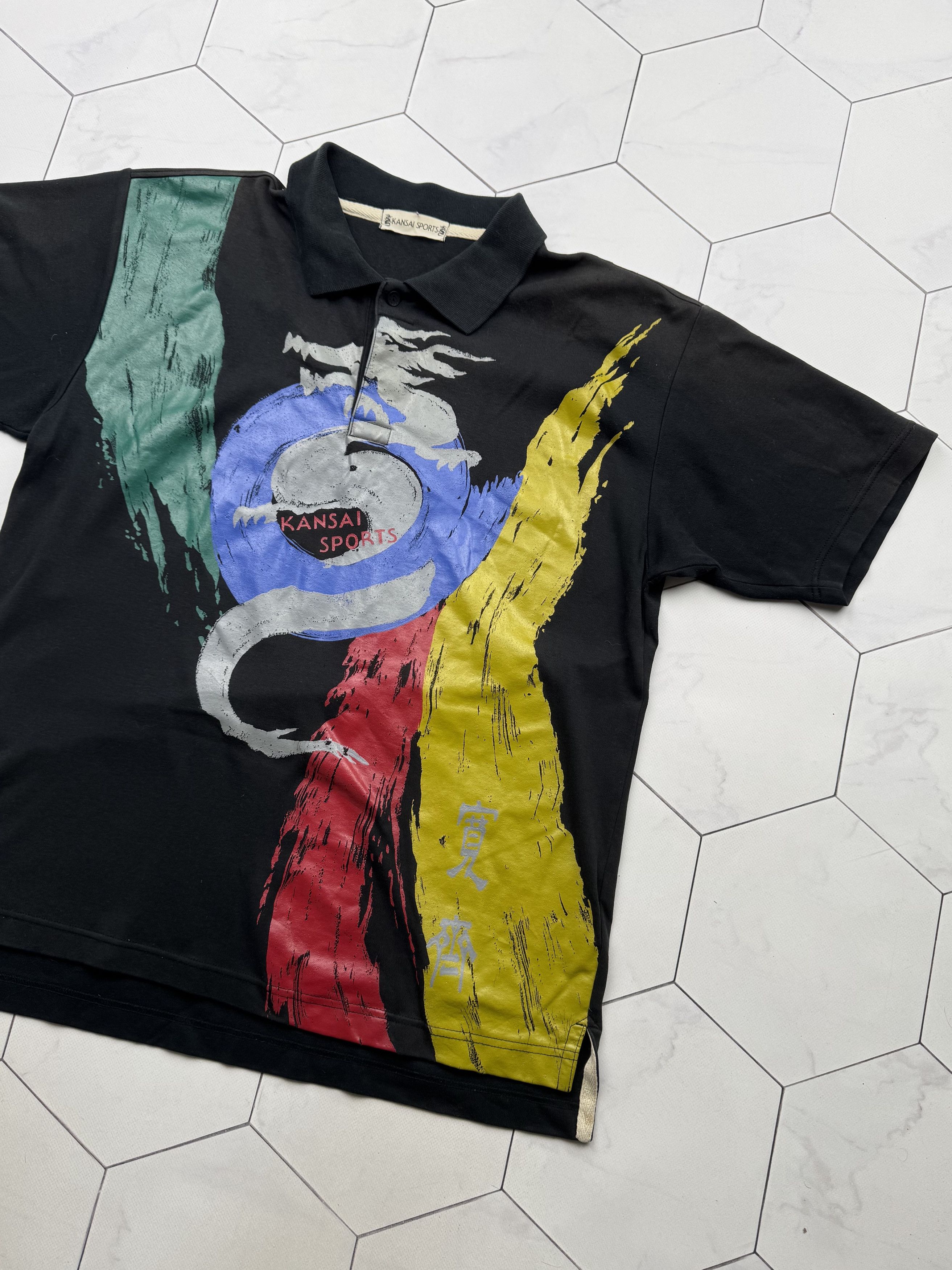 Japanese Brand Kansai Vintage Polo T-Shirt (B330) Size US L / EU 52-54 / 3 - 3 Thumbnail