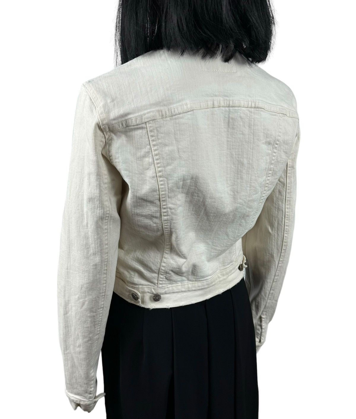 Acne Studios Acne Studios Distressed Denim Jacket Tag Used Ecru size 38 Size XS / US 0-2 / IT 36-38 - 6 Thumbnail