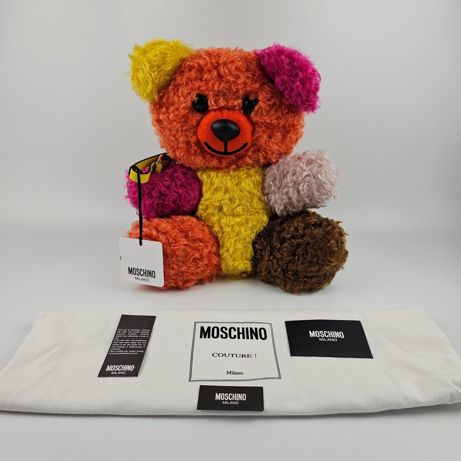 Moschino MOSCHINO Bear Multicolor Wool Clutch New & Authentic Size ONE SIZE - 1 Thumbnail
