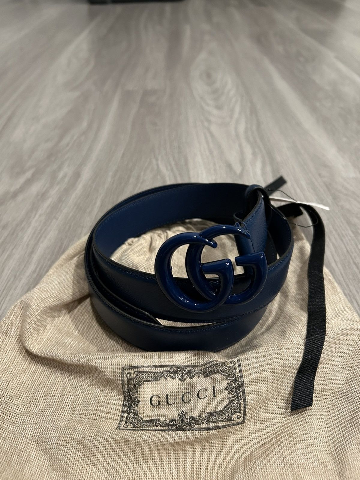 Gucci Gucci GG Marmont Thin Belt Blue Size ONE SIZE - 2 Thumbnail
