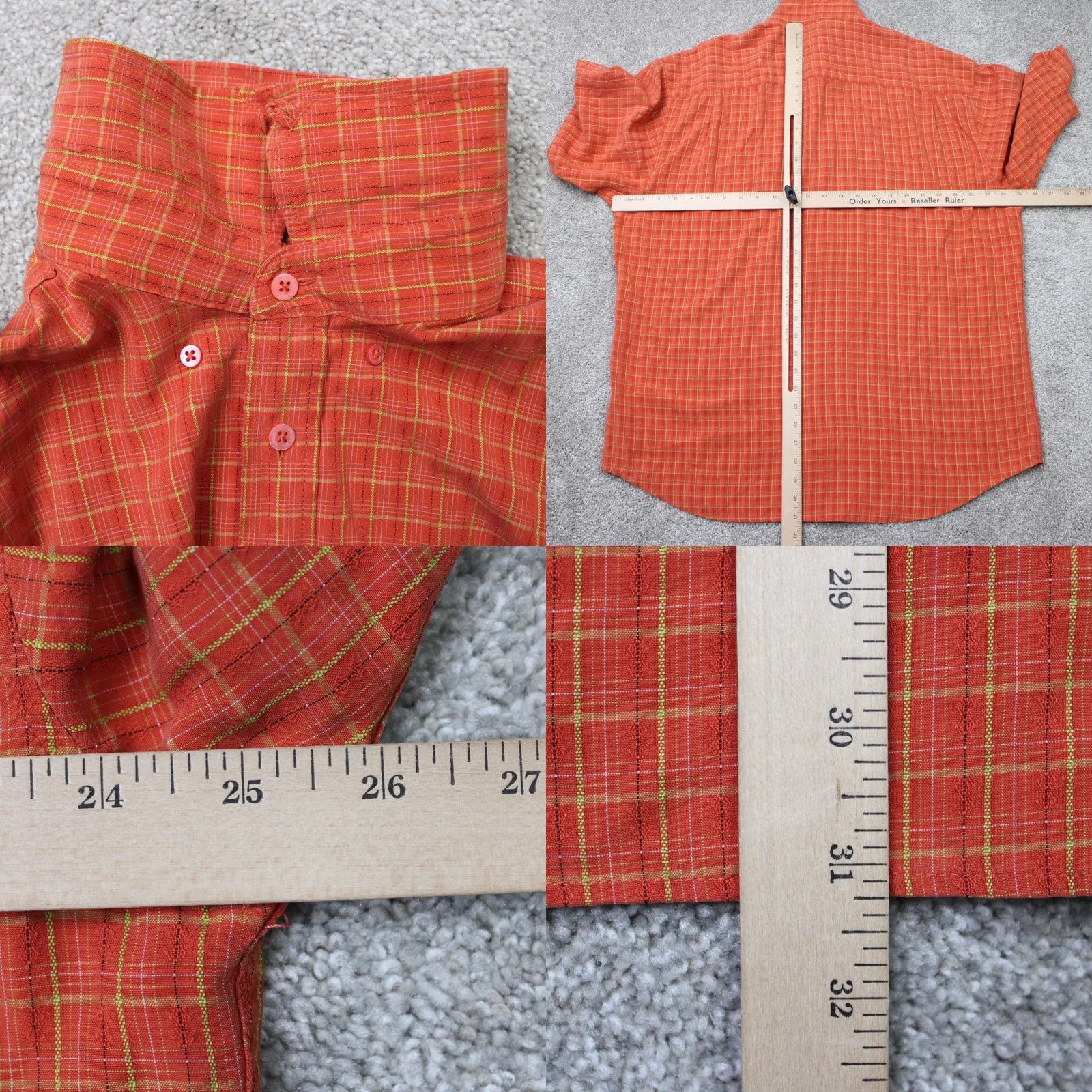 BUGATCHI Bugatchi Uomo Shirt Mens XL Orange Modal Rayon Short Sleeve Button-Down Size US XL / EU 56 / 4 - 8 Thumbnail