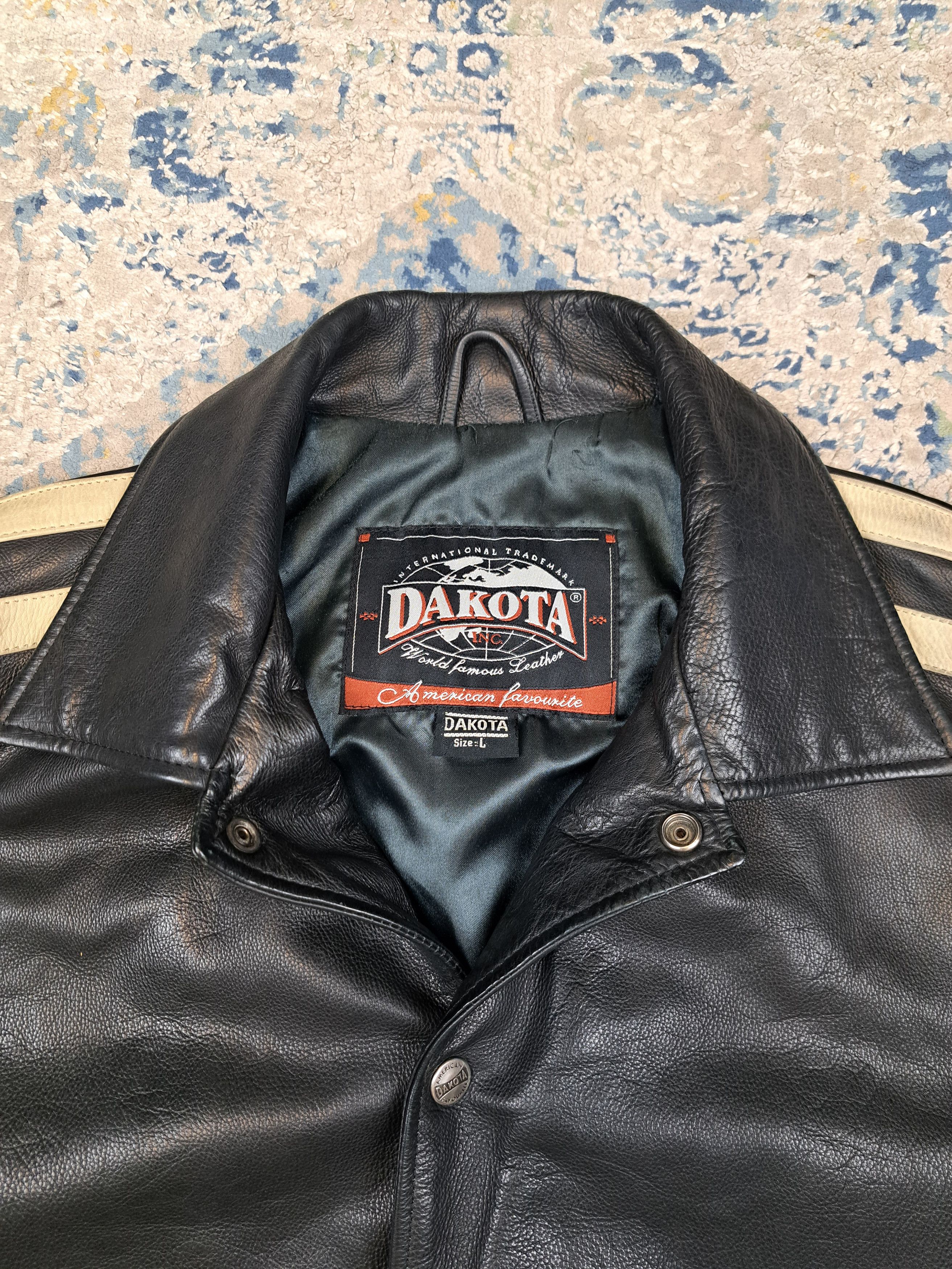 Genuine Leather Dakota Leather and Nylon Bomber Jacket Moto Racing Size US L / EU 52-54 / 3 - 2 Thumbnail