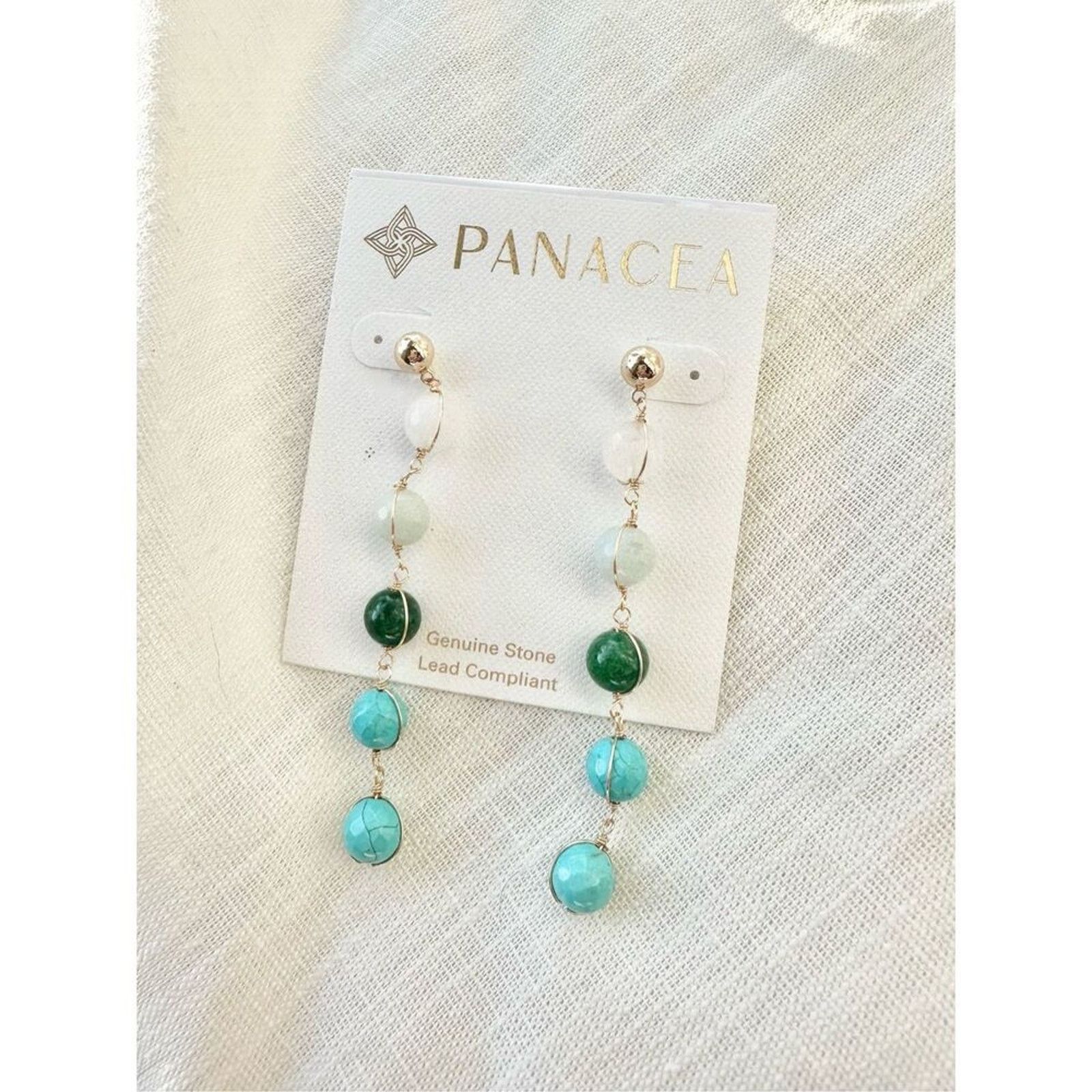 Nordstrom Panacea Multicolor Blue and Green Beaded Dangle Earrings Size ONE SIZE - 1 Thumbnail