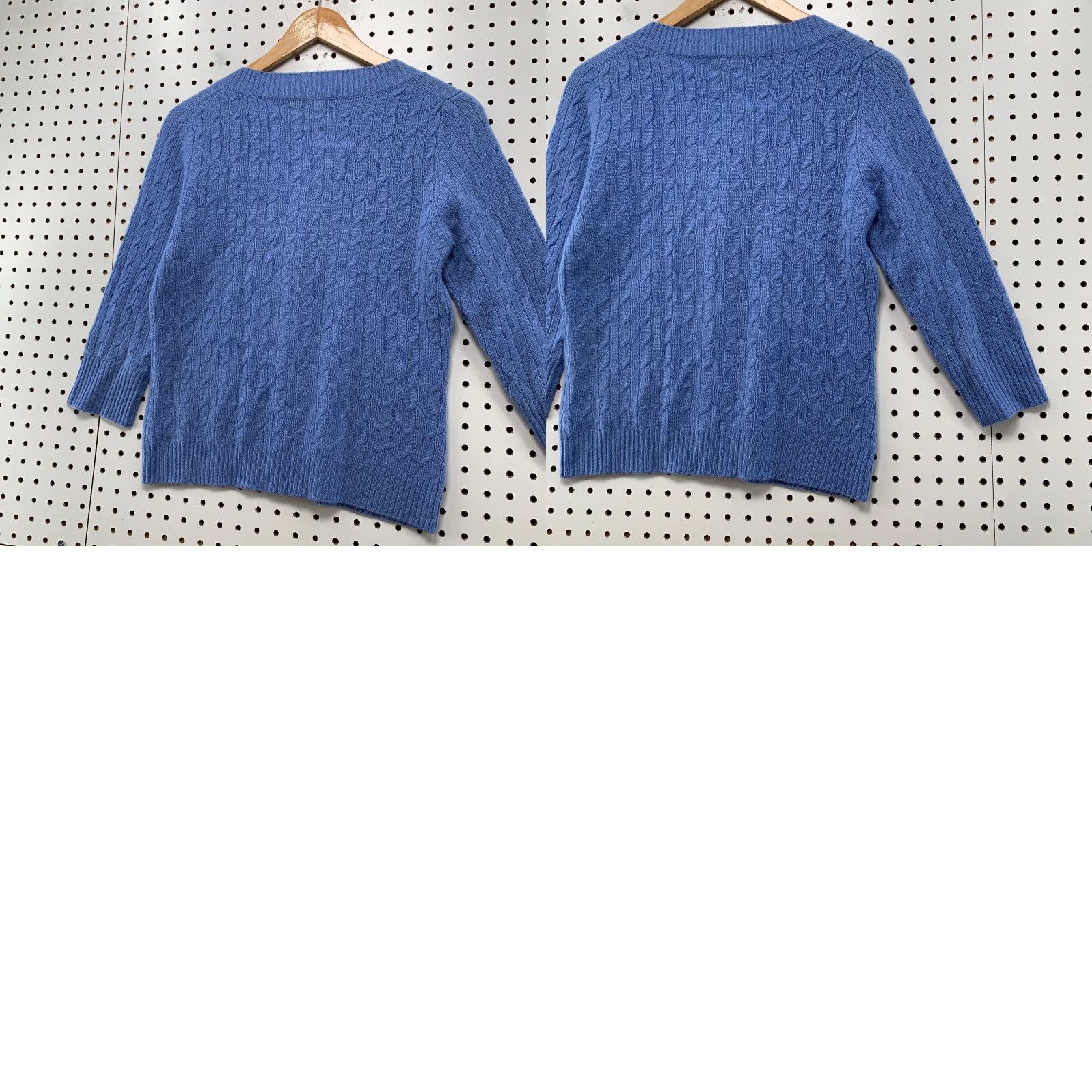 Vintage VINTAGE Simply Cashmere Cardigan Sweater Womens Medium Blue 100% Cashmere 3/4 Sleeve Size M / US 6-8 / IT 42-44 - 9 Thumbnail