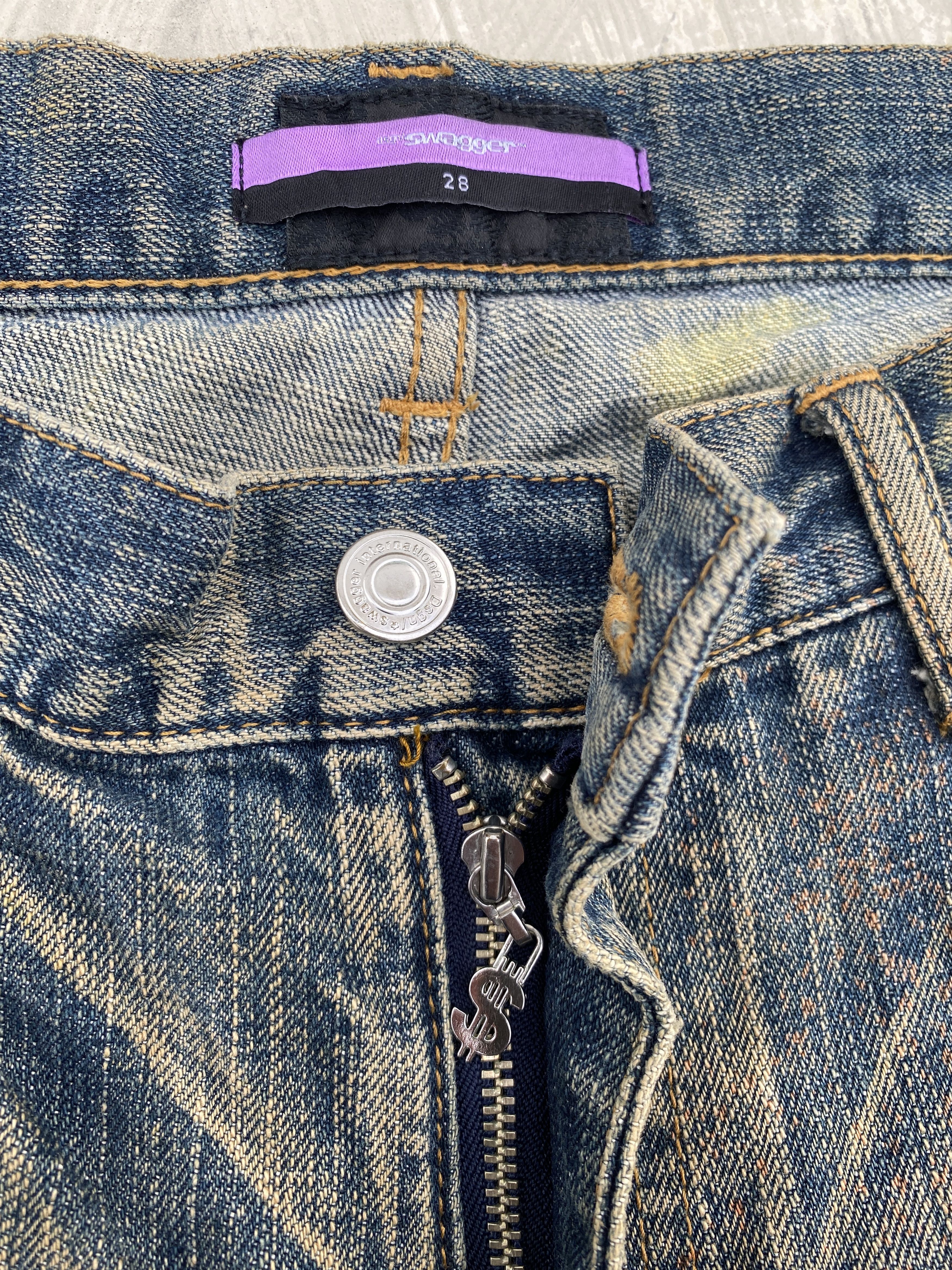 Japanese Brand Swagger Dirty Colourful Wash Selvedge Distressed Jeans Size US 28 / EU 44 - 12 Thumbnail