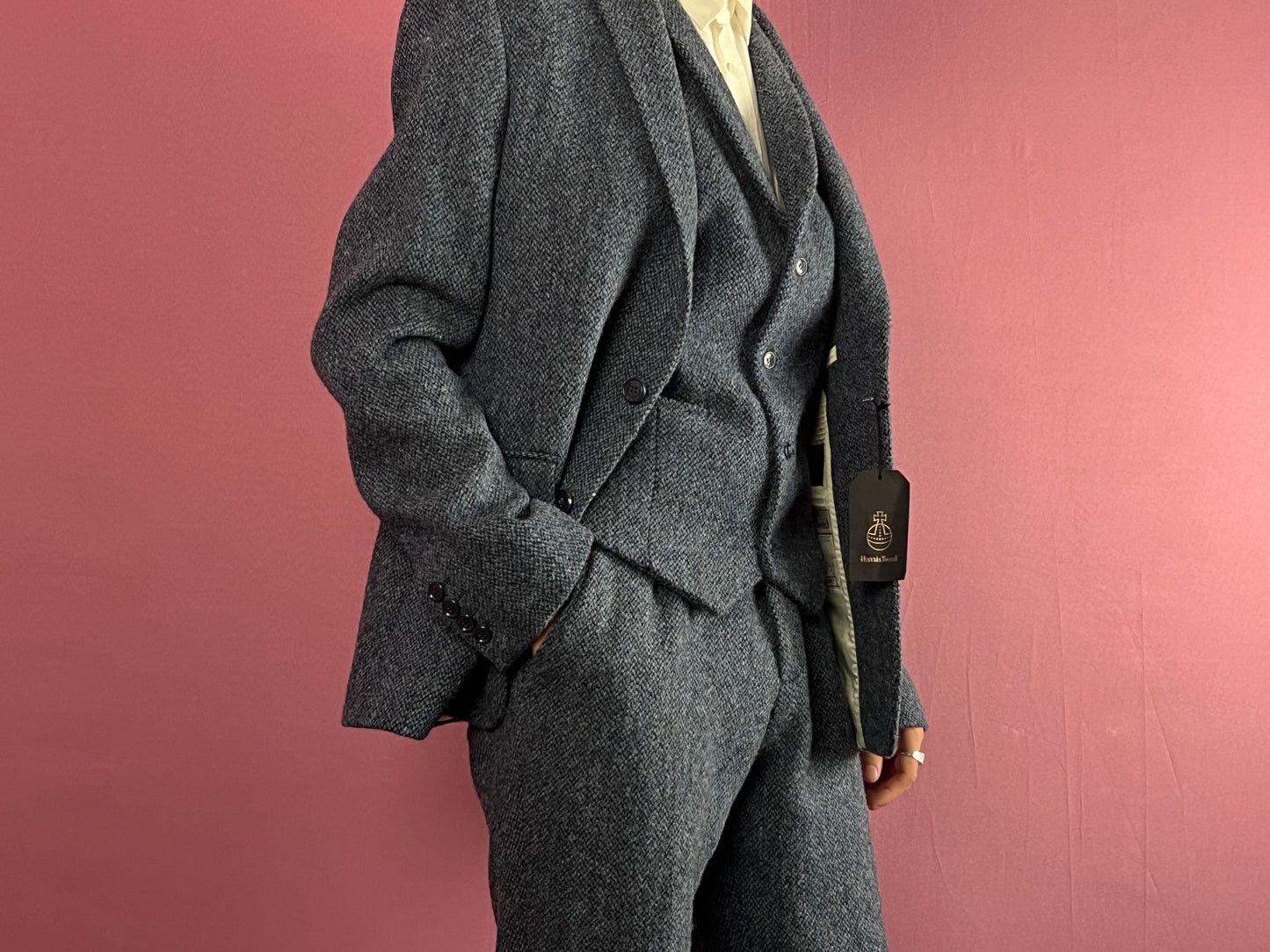 Harris Tweed Harris Tweed Vintage Glen Check 3 Piece Suit 40R Size 40R - 4 Thumbnail