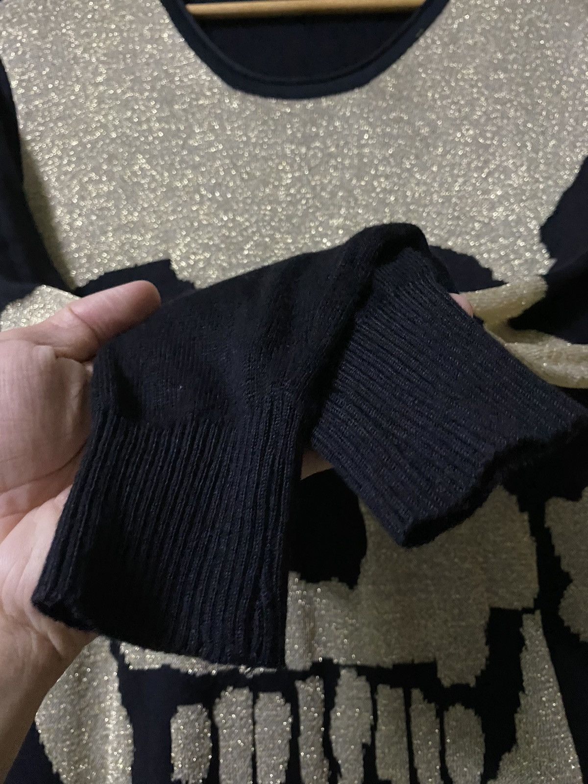 If Six Was Nine × Japanese Brand × Le Grande Bleu (L.G.B.) Toco Toco Japan Big Gold Skull Knit Size US M / EU 48-50 / 2 - 6 Thumbnail