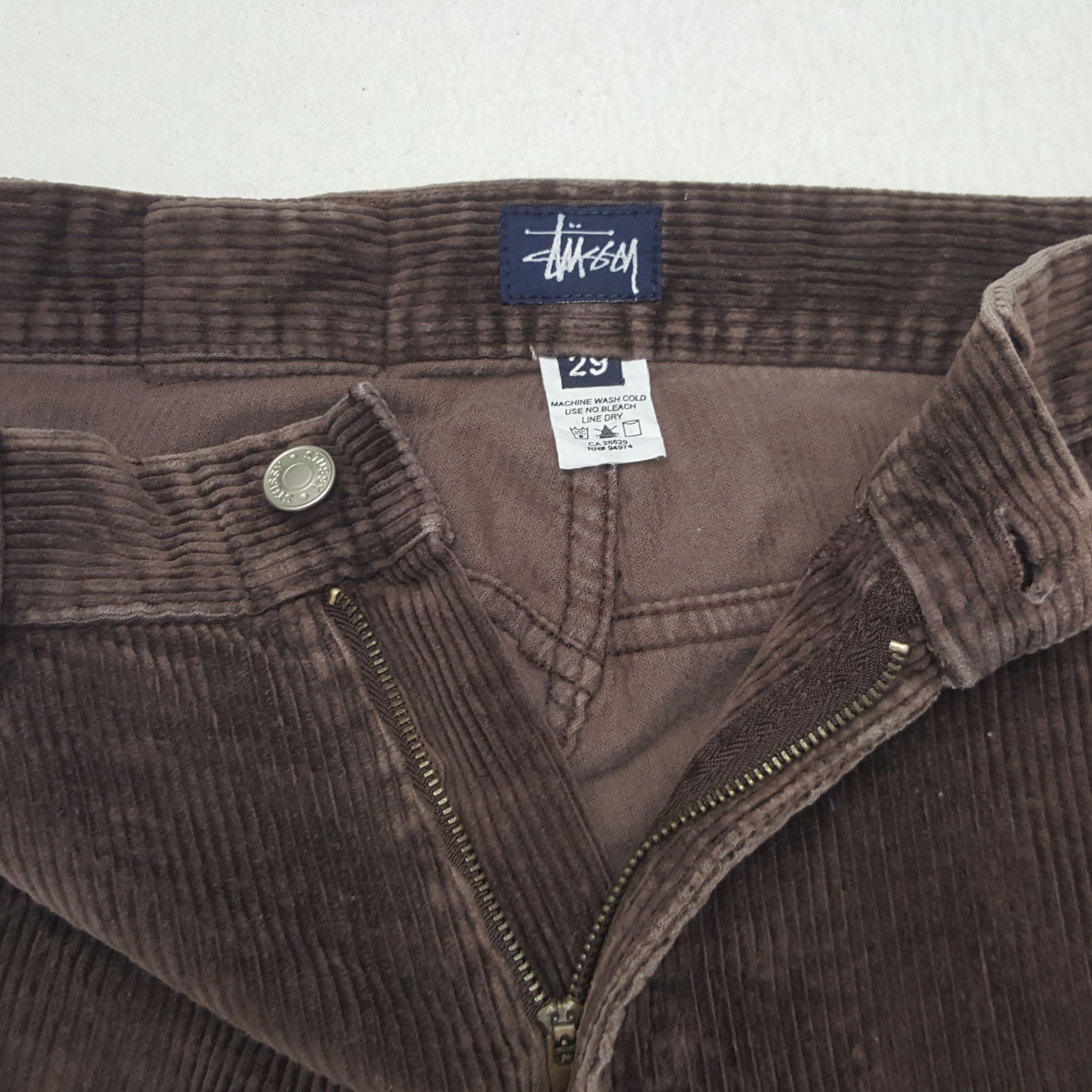 Stussy × Vintage Vintage Stussy USA Custom Big Logo Corduroy Pants Size US 27 - 12 Thumbnail