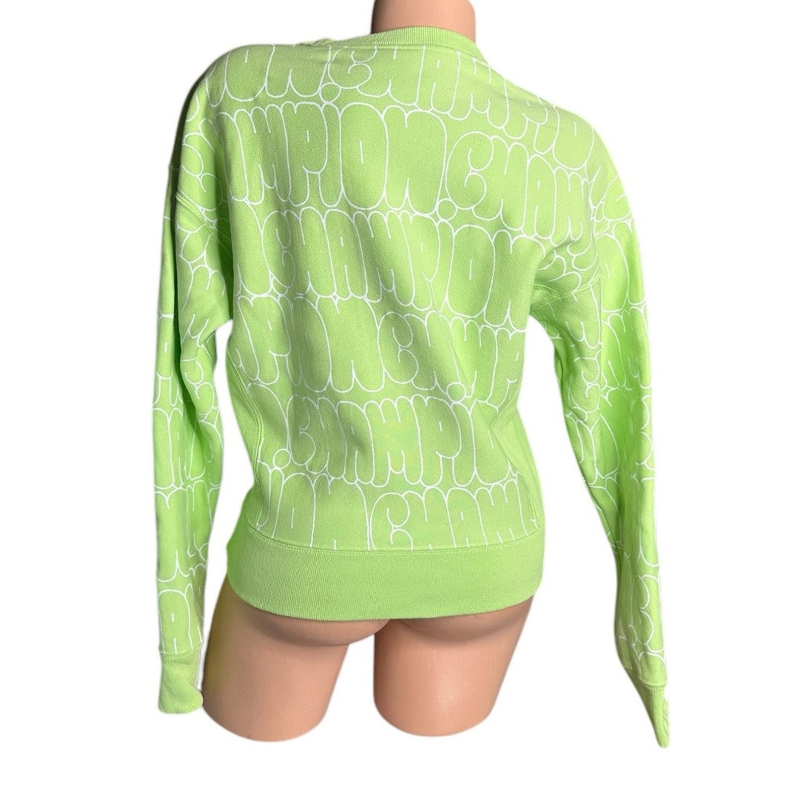 Champion Champion Reverse Weave Bubble Letter Sweatshirt Lime Green S Size S / US 4 / IT 40 - 6 Thumbnail