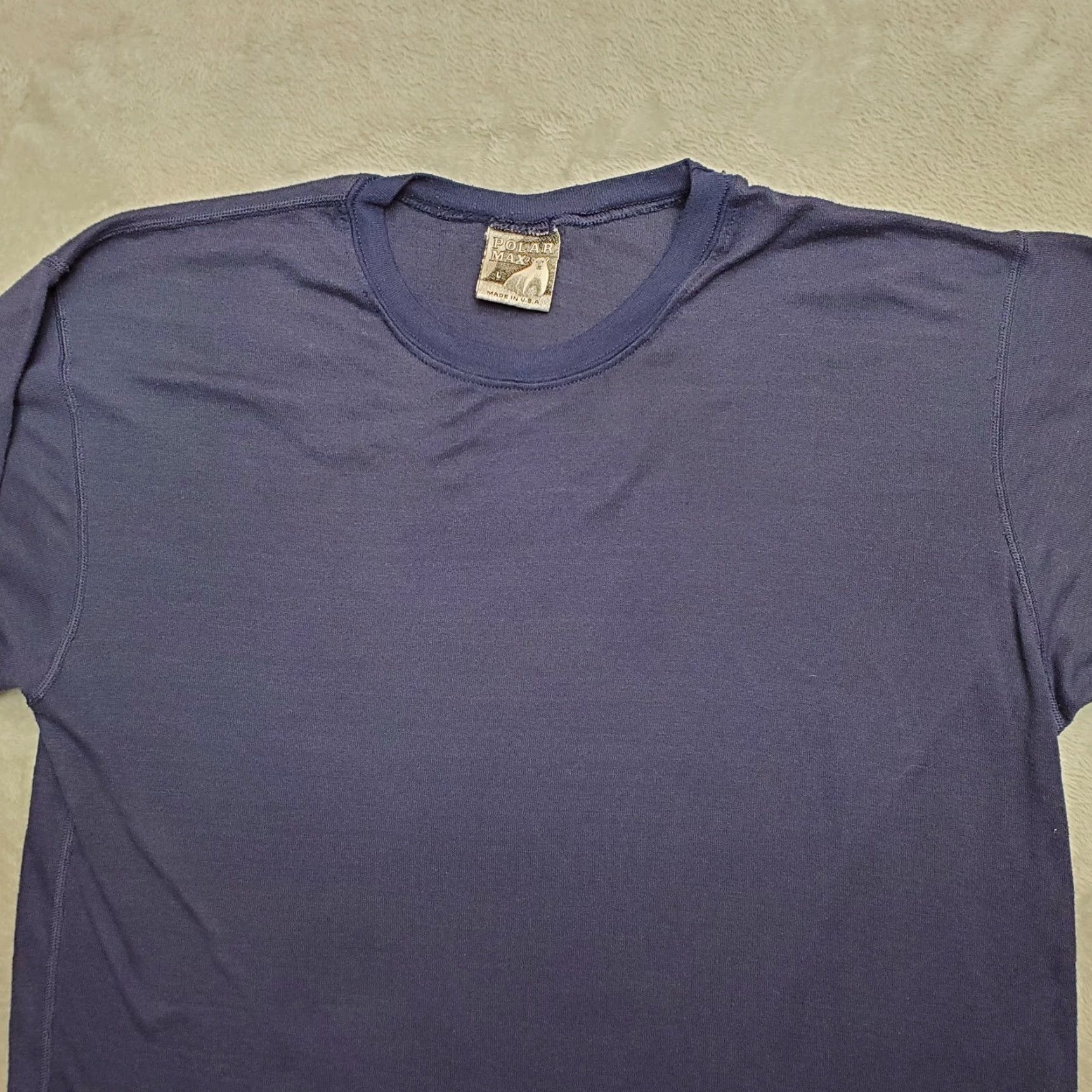 Layer 8 VINTAGE Polar Max Shirt Mens L Blue 100% Polyester USA Crew Neck Long Sleeve Solid Pattern Classic Outdoor USA Mens Size US L / EU 52-54 / 3 - 2 Thumbnail