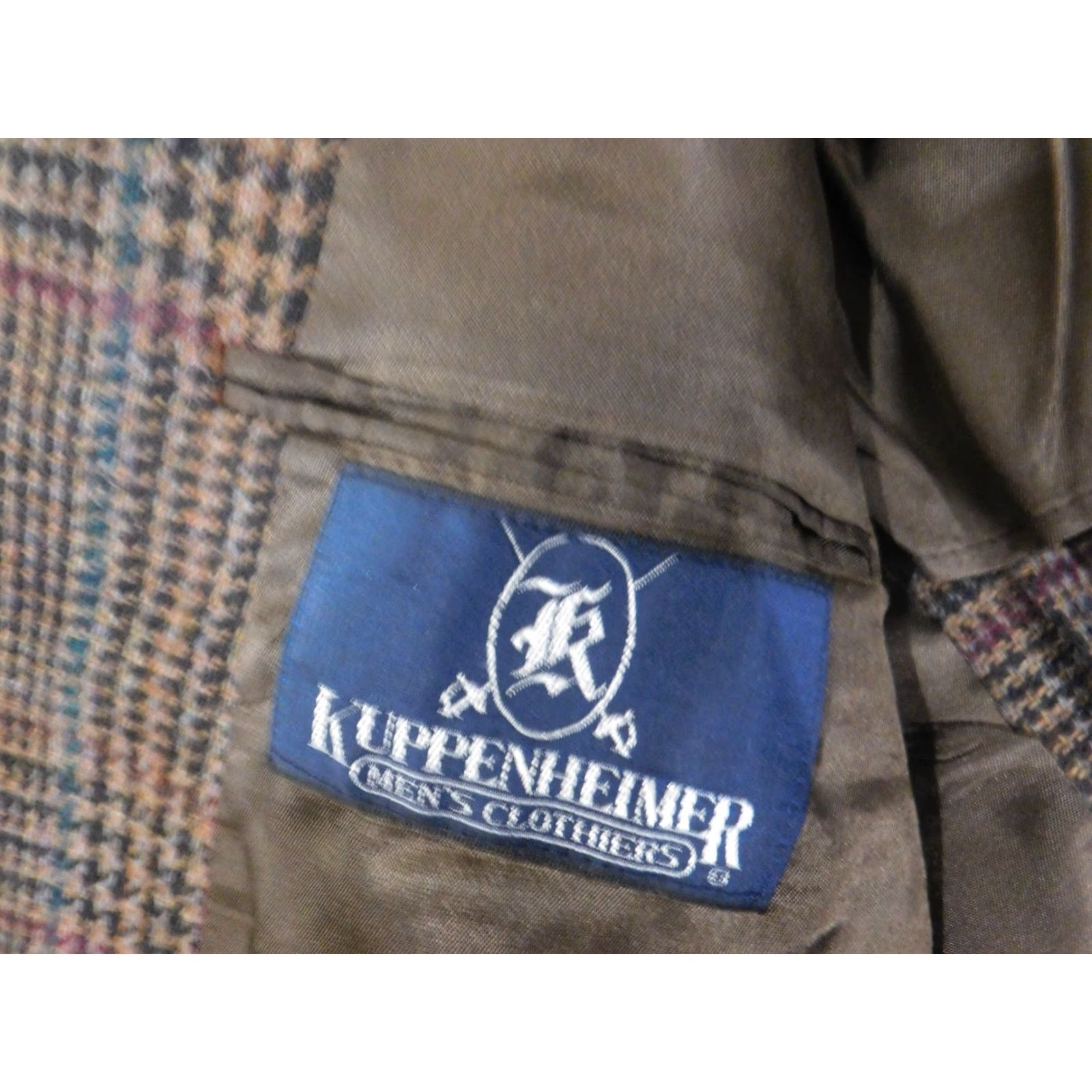 Vintage VINTAGE Kuppenheimer Blazer 46 Wool Tweed Mens Two-Button Single-Breasted Jacket Coat Size 46R - 6 Thumbnail
